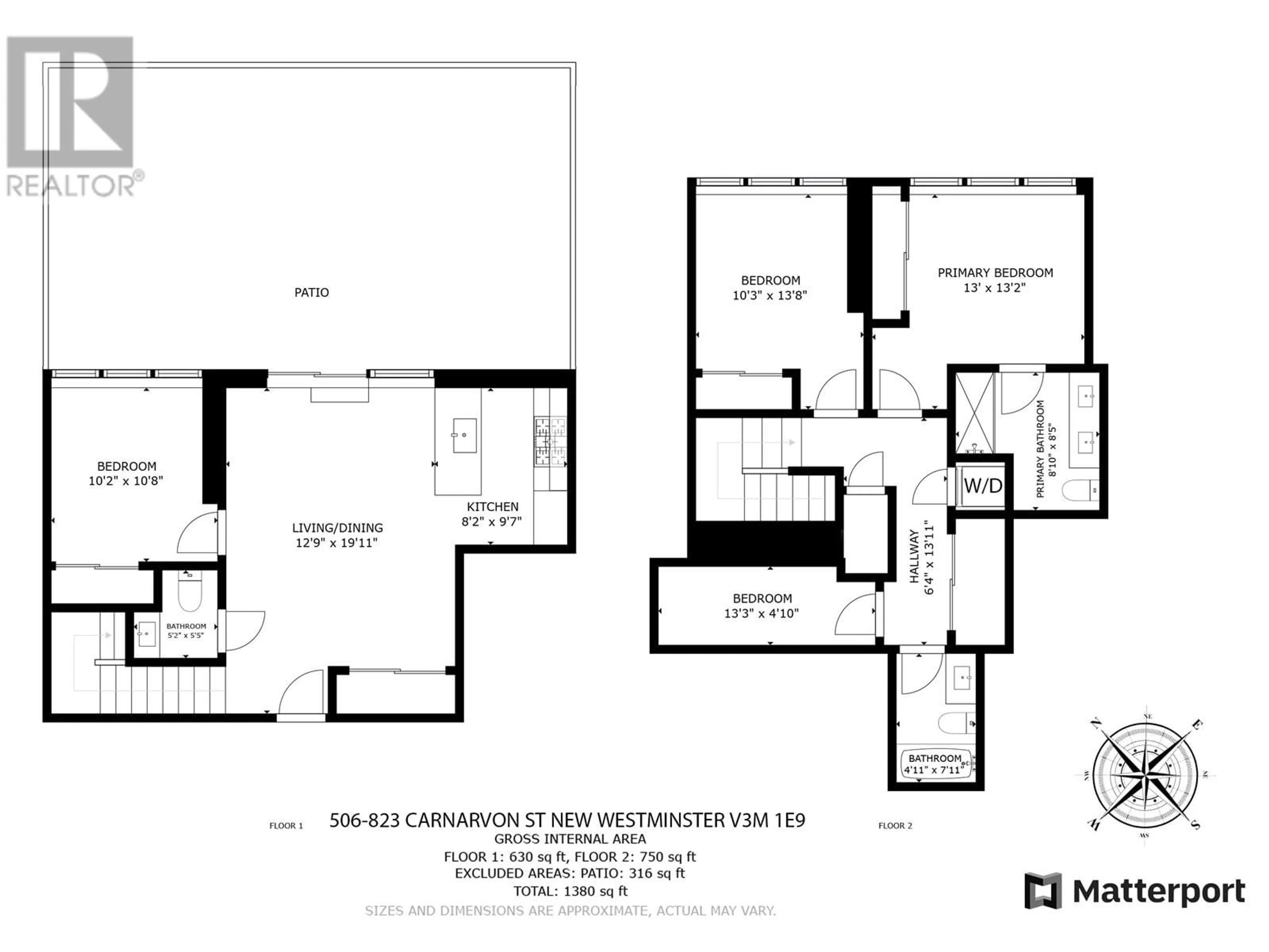 Floor plan for 506 823 CARNARVON STREET, New Westminster British Columbia V3M1E9