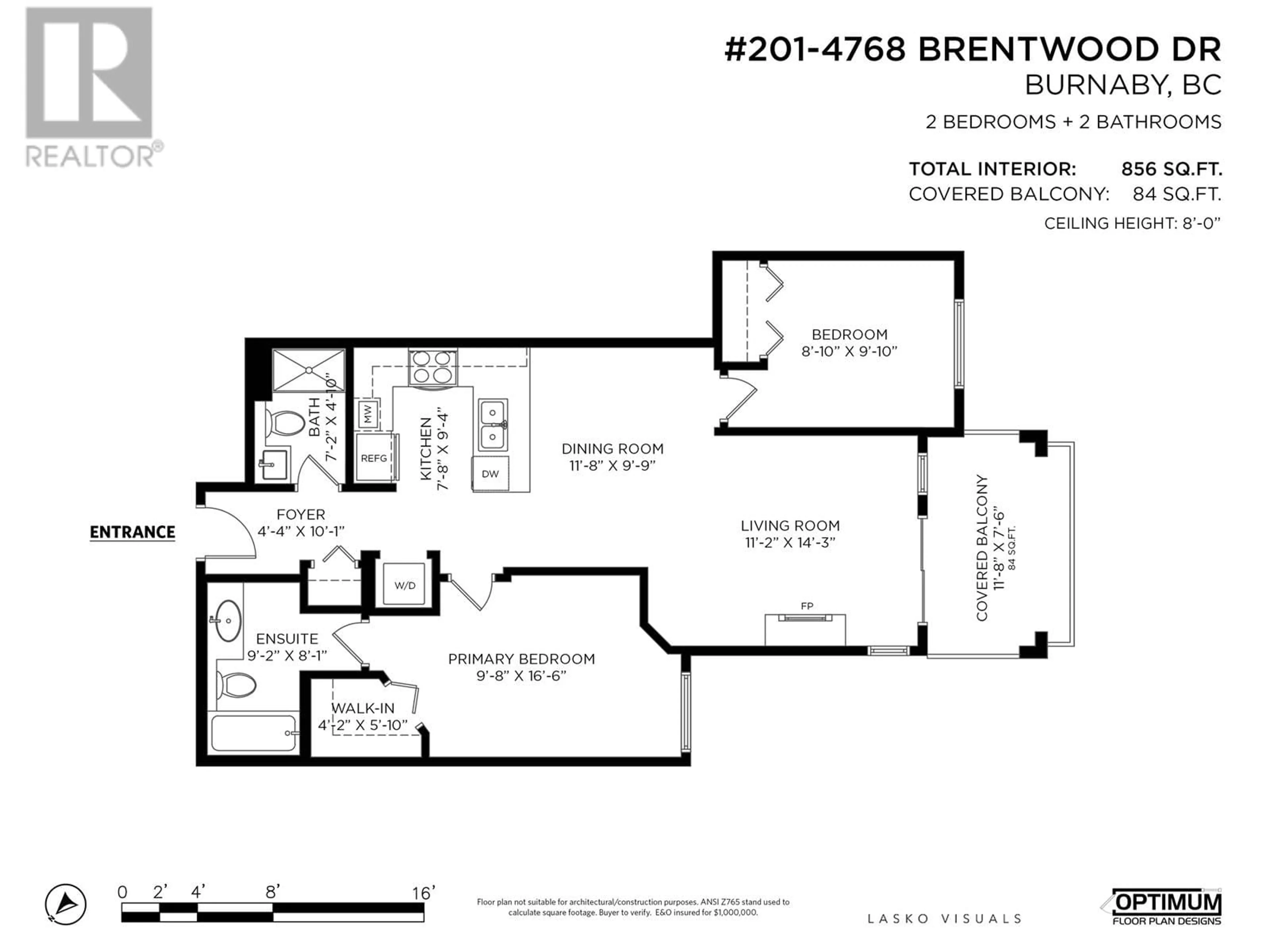 Floor plan for 201 4768 BRENTWOOD DRIVE, Burnaby British Columbia V5C0C7