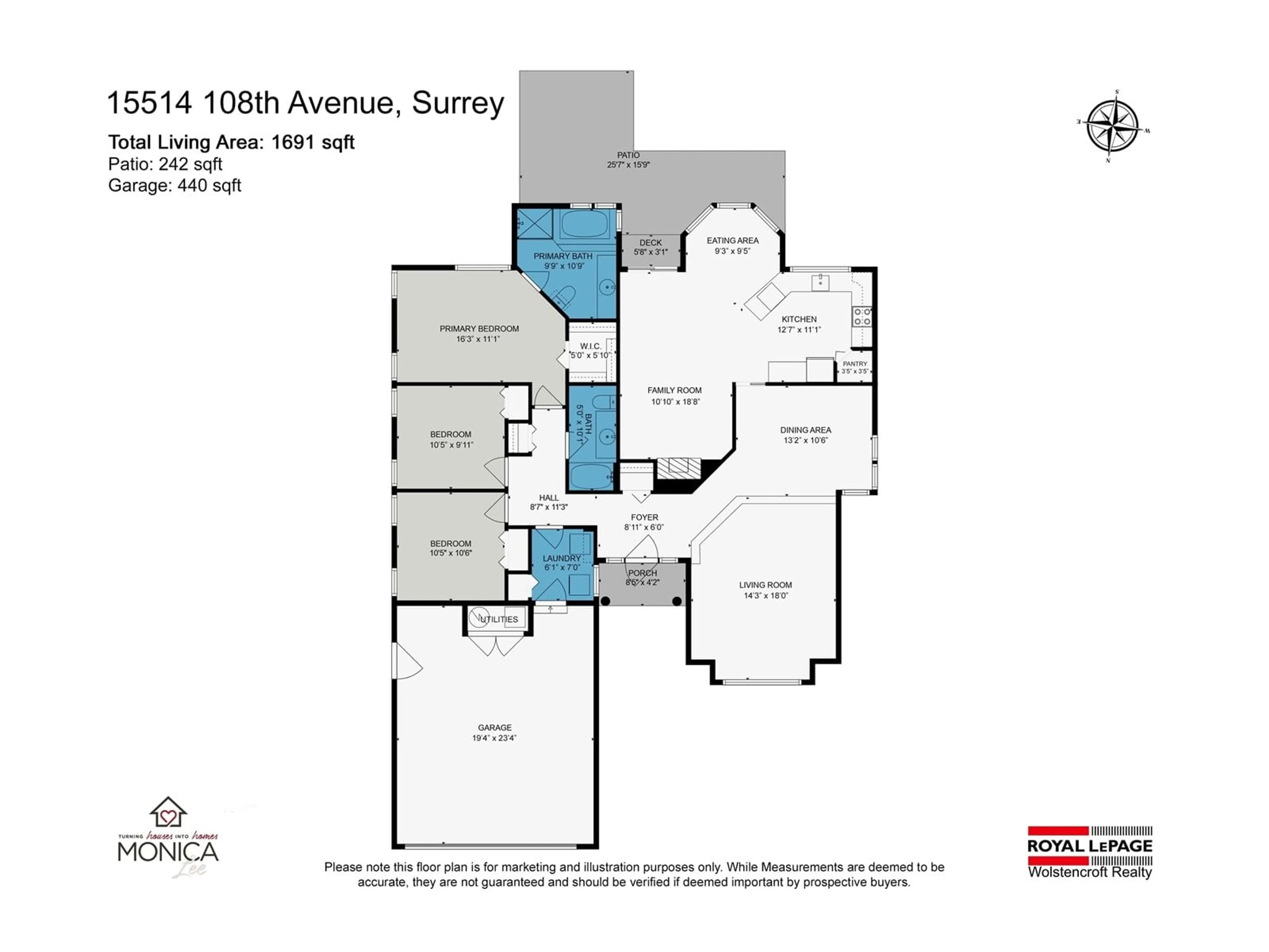 Floor plan for 15514 108 AVENUE, Surrey British Columbia V3R0M2