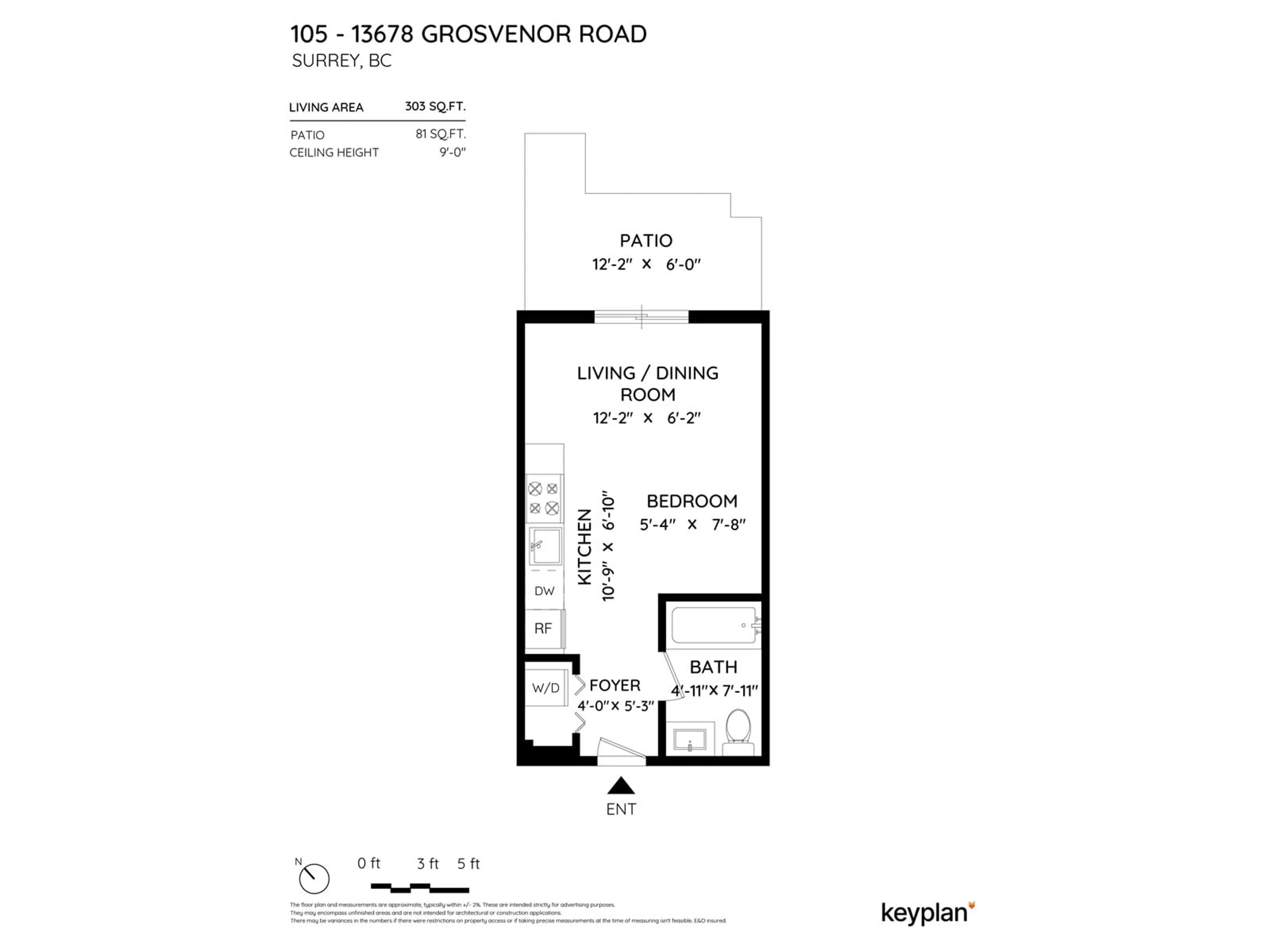 Floor plan for 105 13678 GROSVENOR ROAD, Surrey British Columbia V3R5E2