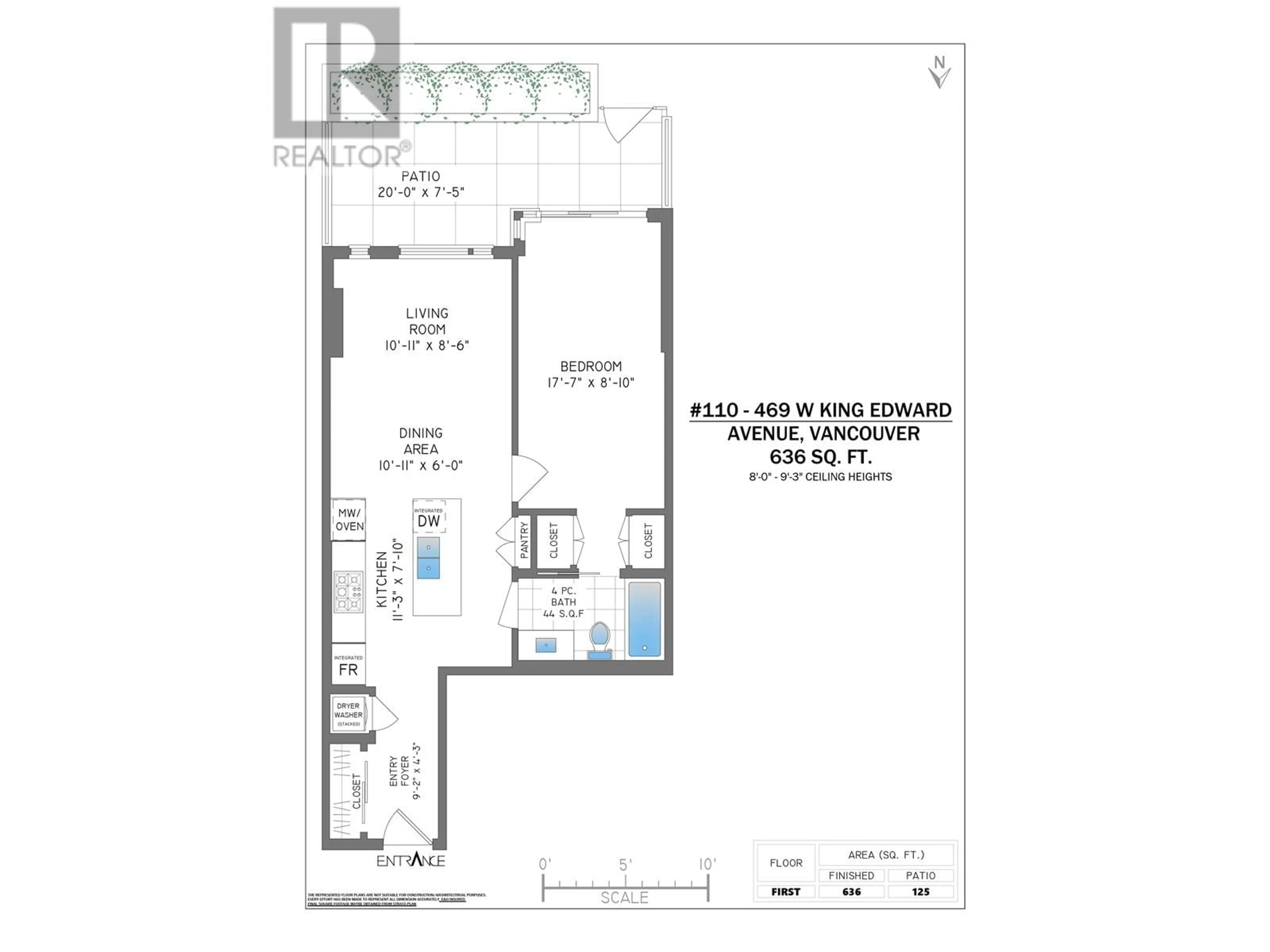 Floor plan for 110 469 W KING EDWARD AVENUE, Vancouver British Columbia V5Y2J3