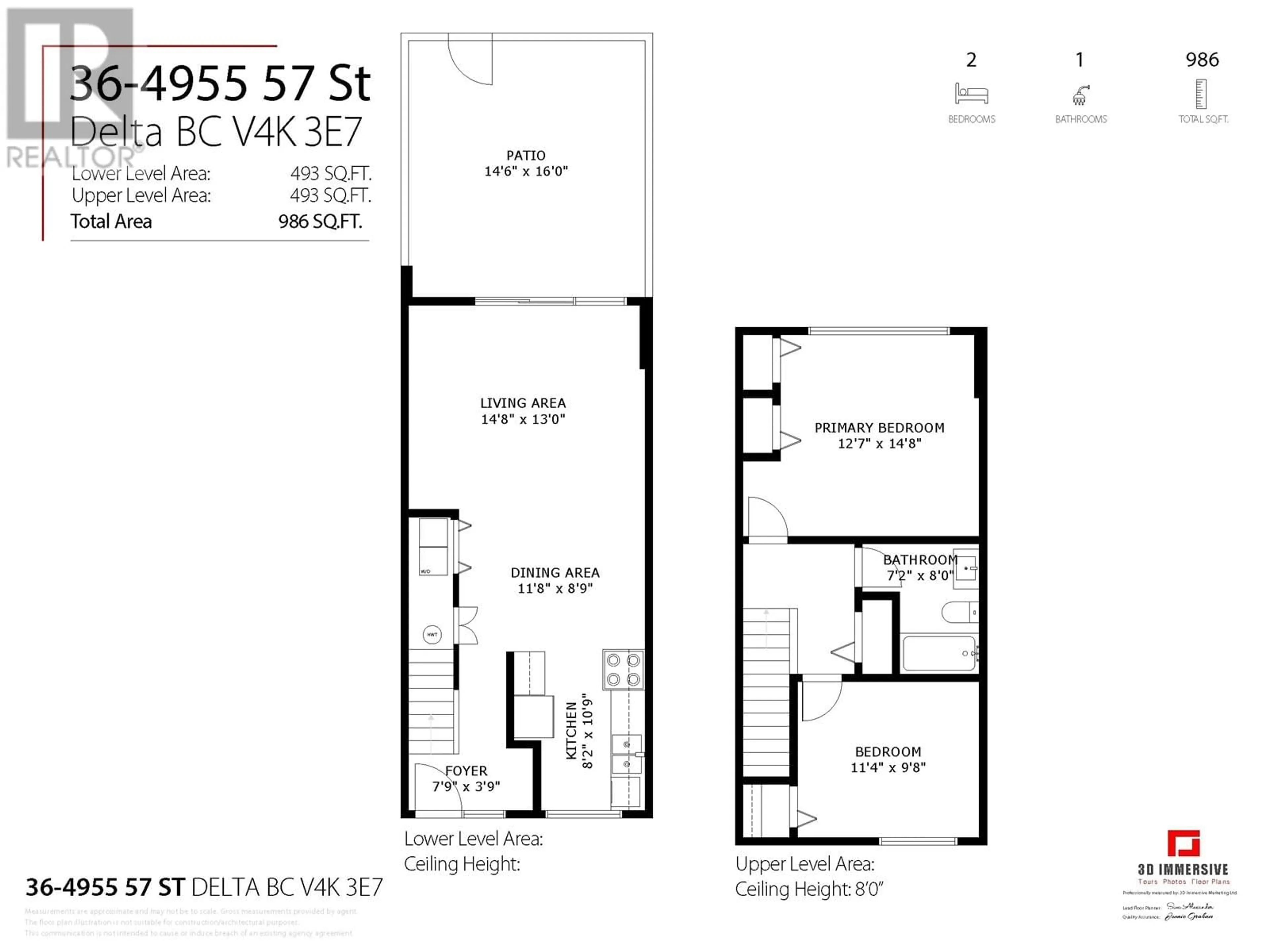 Floor plan for 36 4955 57 STREET, Delta British Columbia V4K3E7