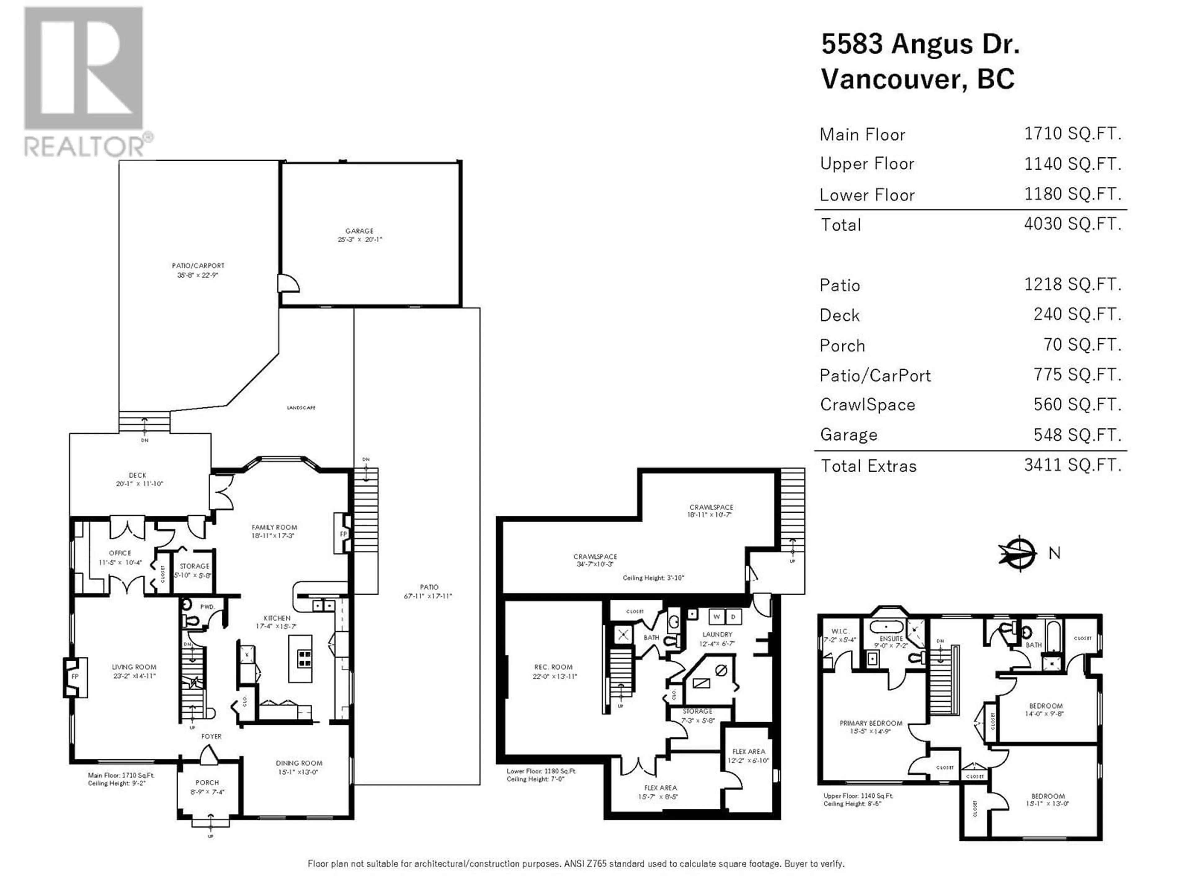 Floor plan for 5583 ANGUS DRIVE, Vancouver British Columbia V6M3N5