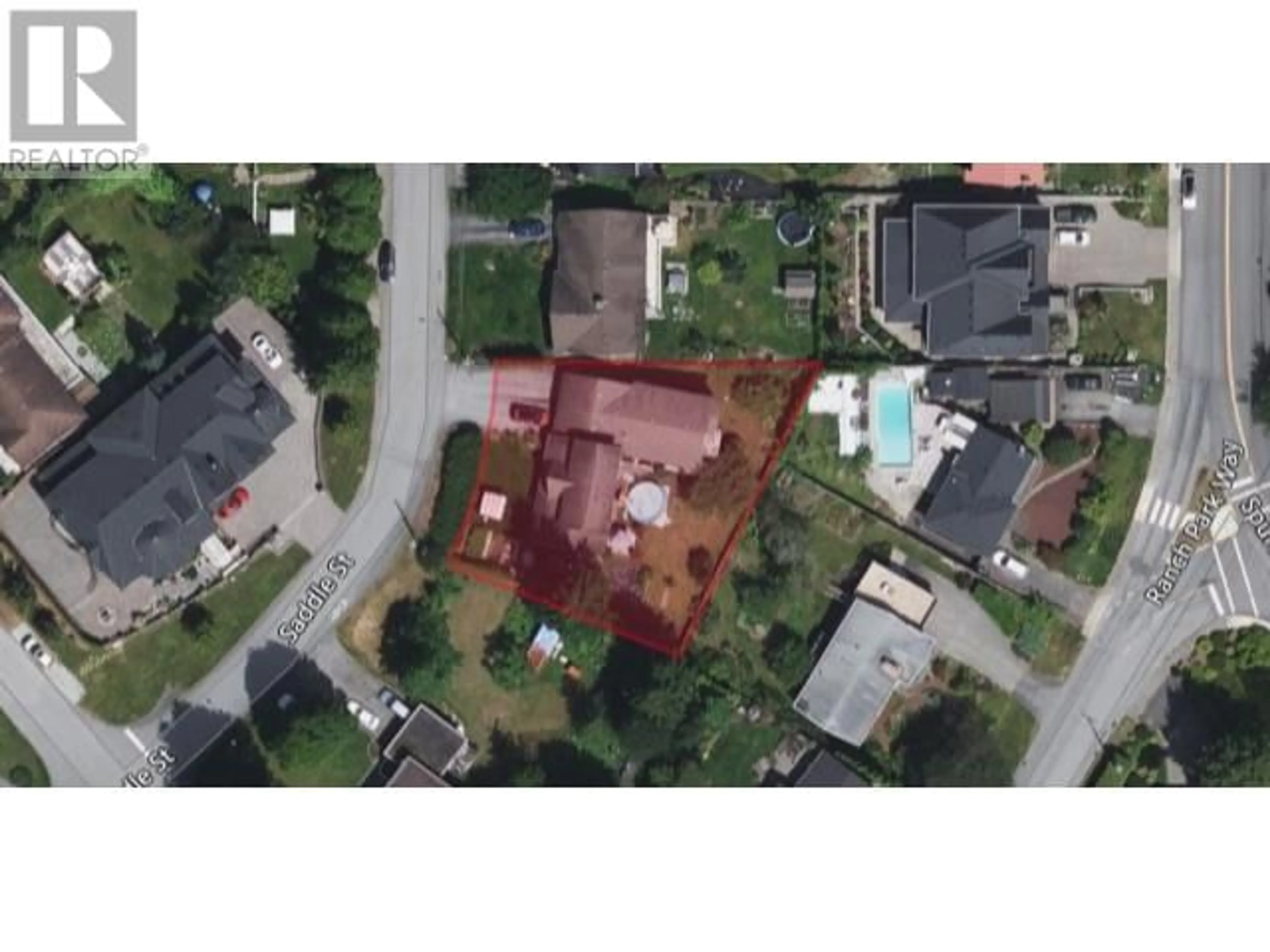 A pic from outside/outdoor area/front of a property/back of a property/a pic from drone, street for 961 SADDLE STREET, Coquitlam British Columbia V3C3N4