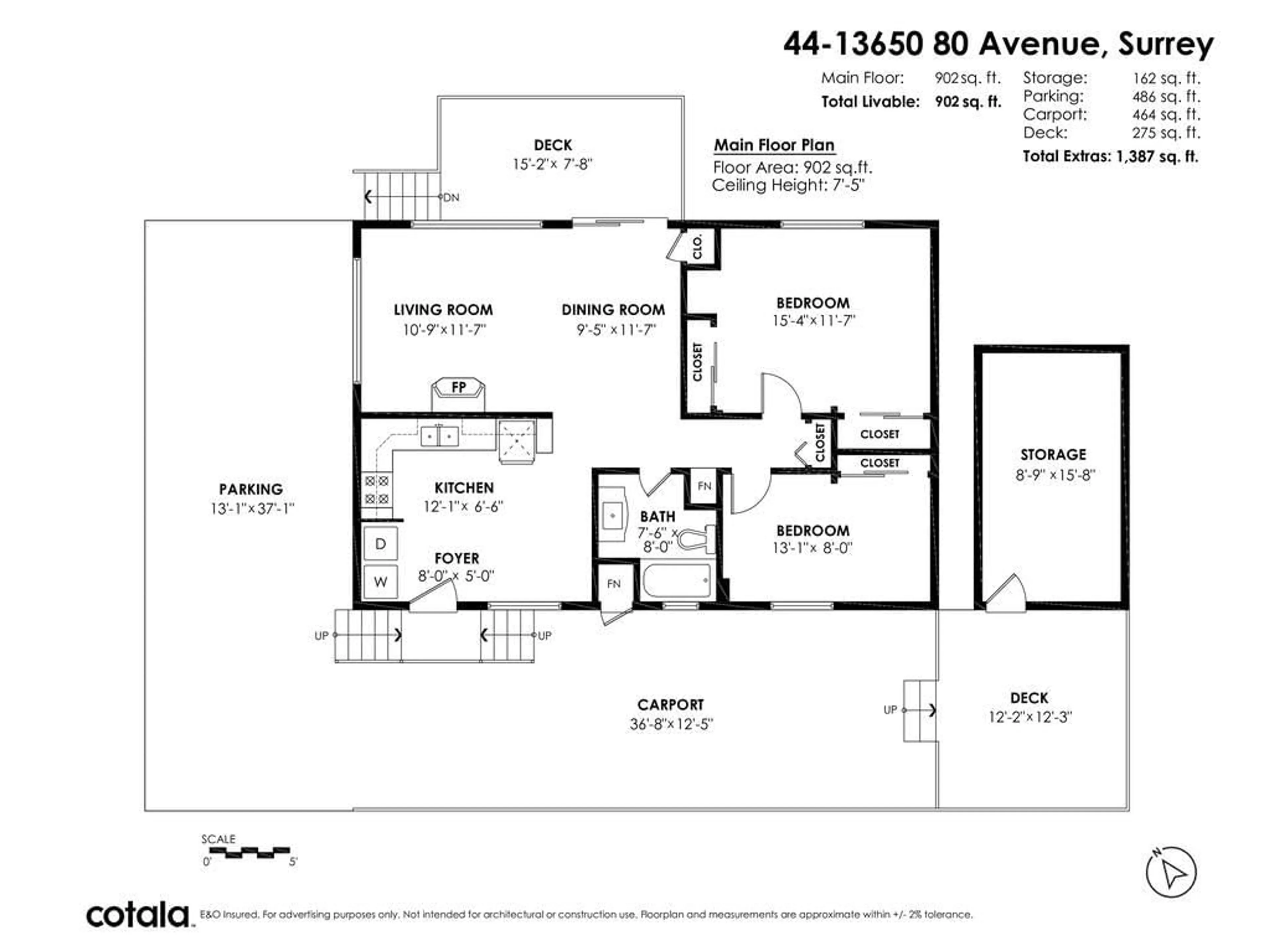 Floor plan for 44 13650 80 AVENUE, Surrey British Columbia V3W6J8