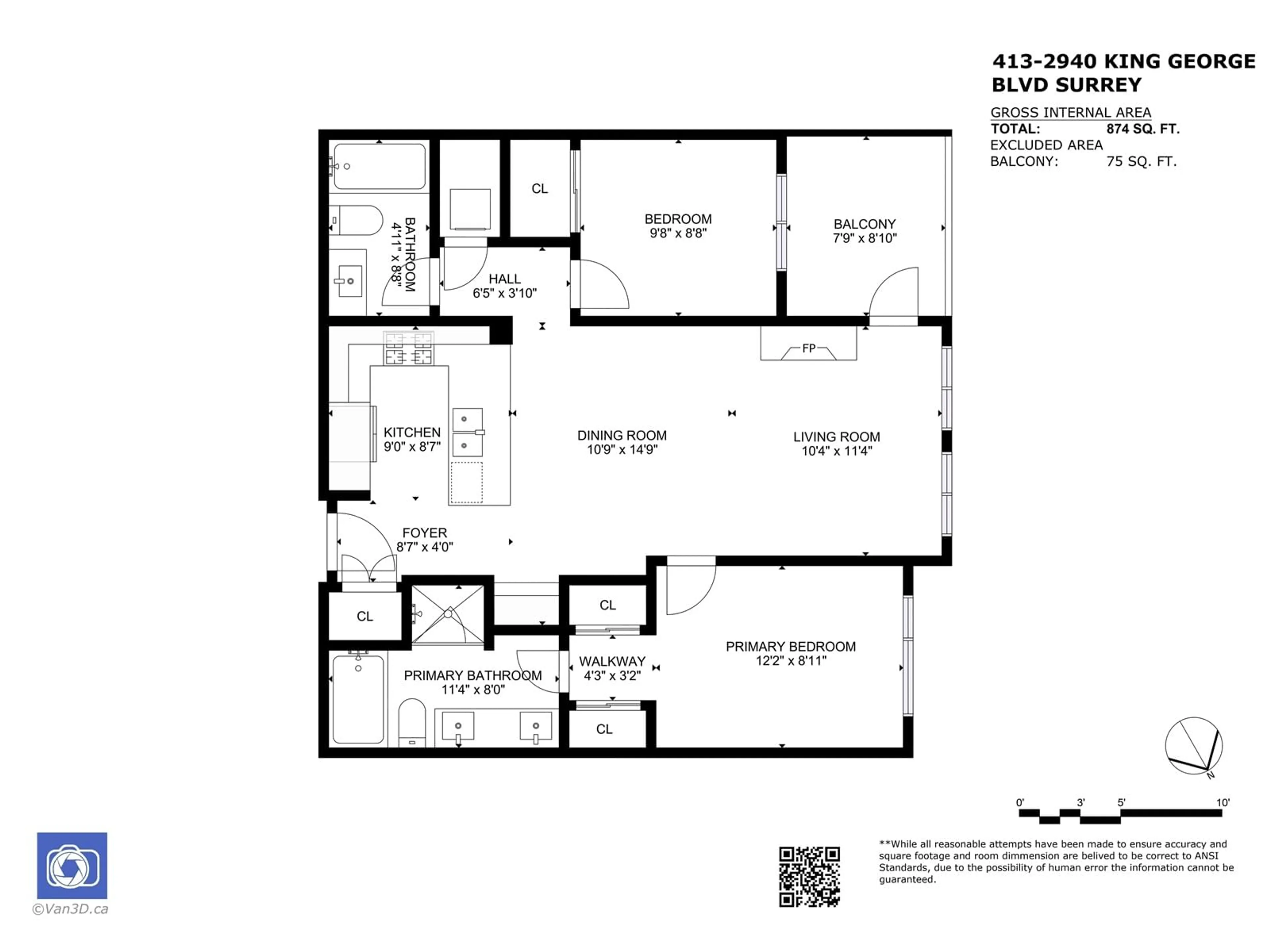 Floor plan for 413 2940 KING GEORGE BOULEVARD, Surrey British Columbia V4P0E4