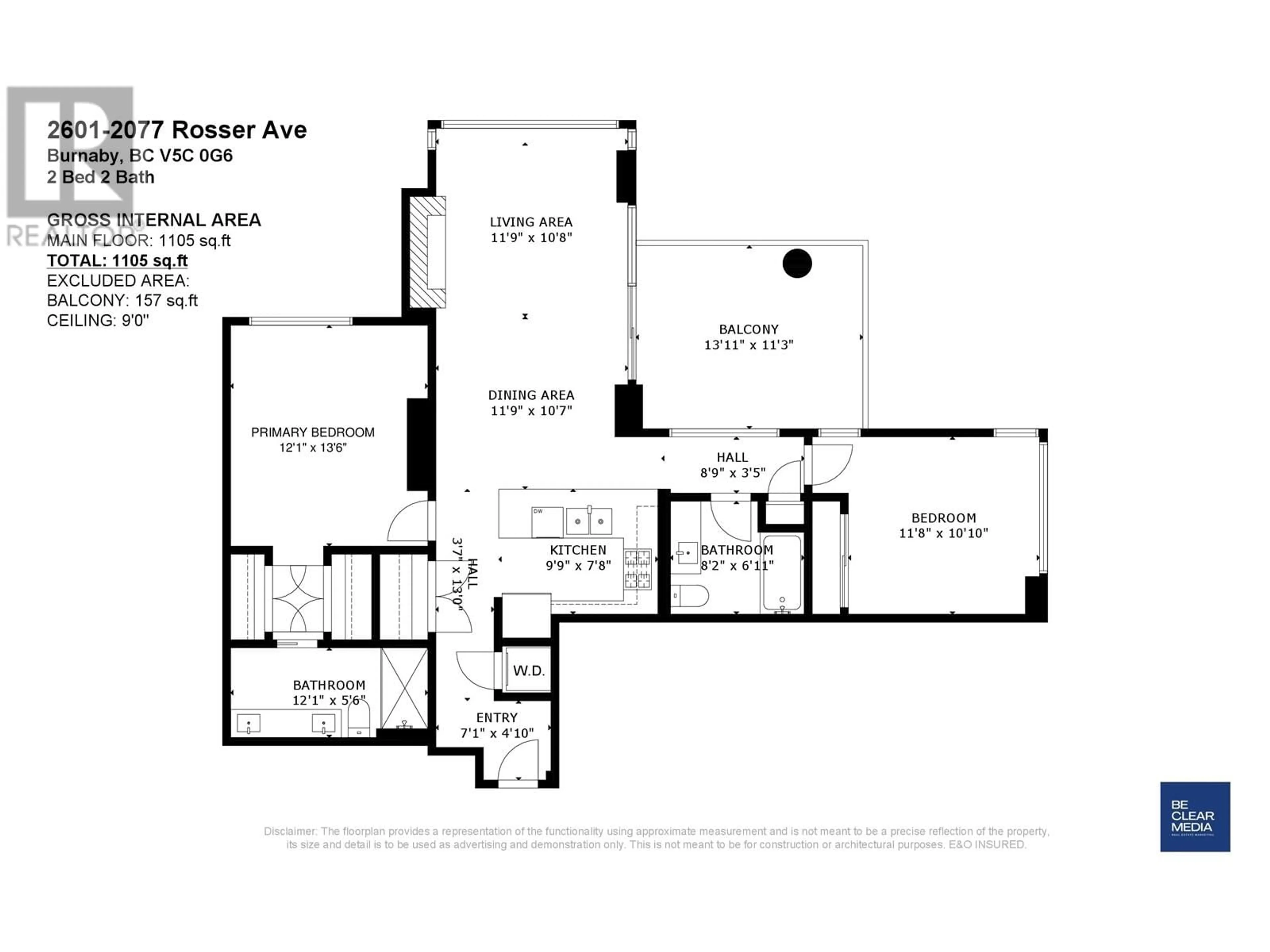 Floor plan for 2601 2077 ROSSER AVENUE, Burnaby British Columbia V5C0G6