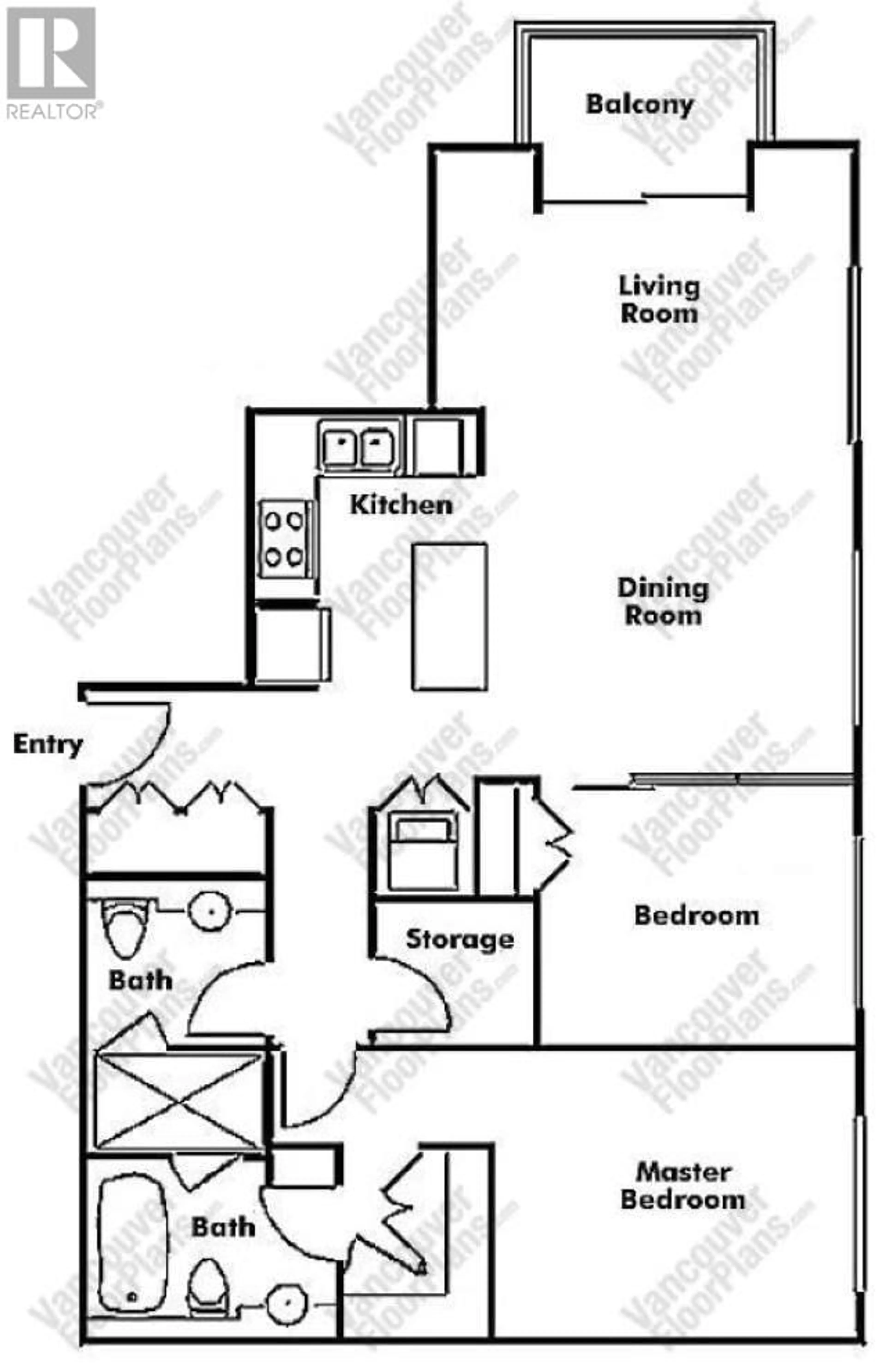 Floor plan for 602 1055 HOMER STREET, Vancouver British Columbia V6B1G3