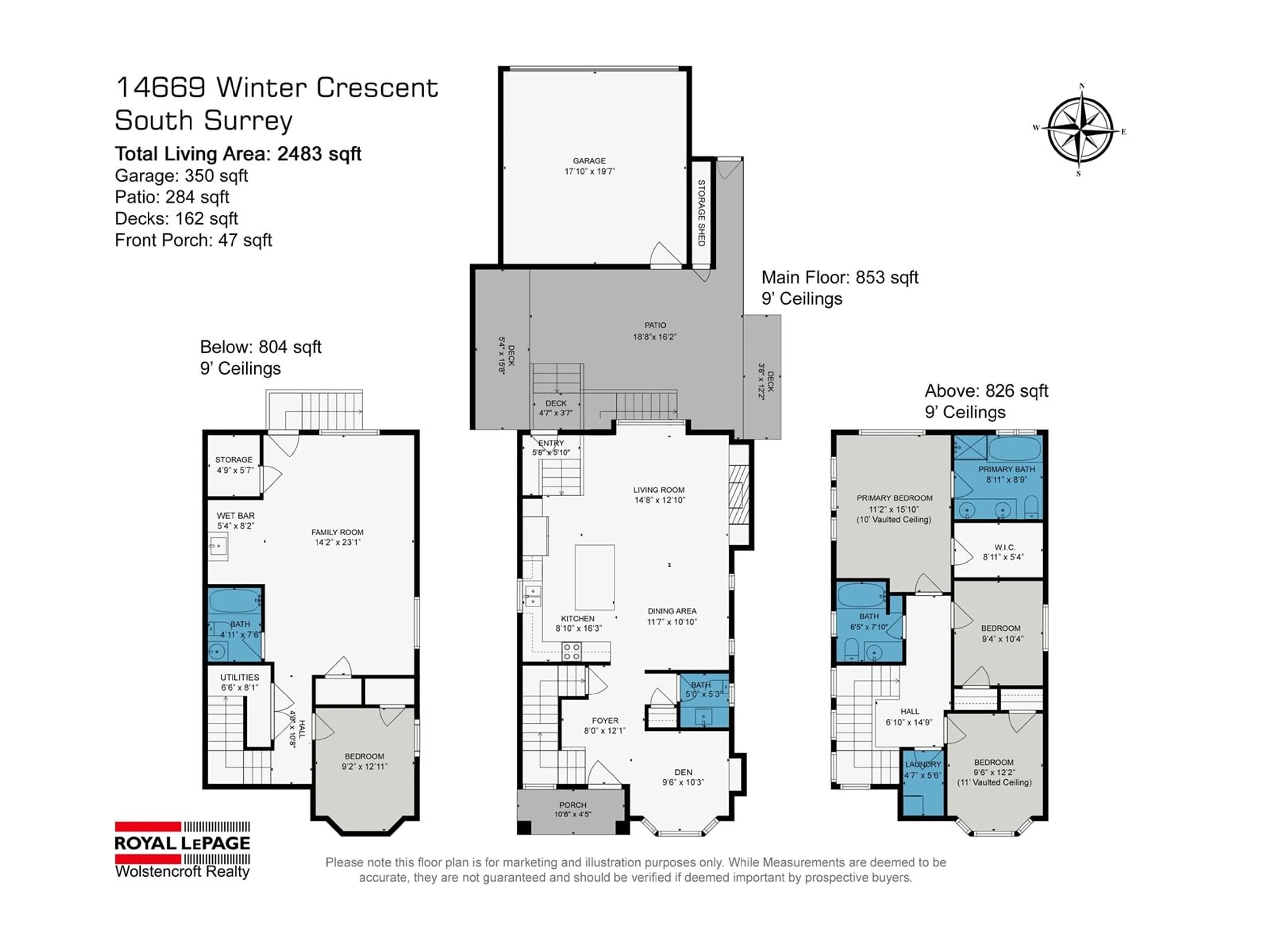 Floor plan for 14669 WINTER CRESCENT, Surrey British Columbia V4P0E3