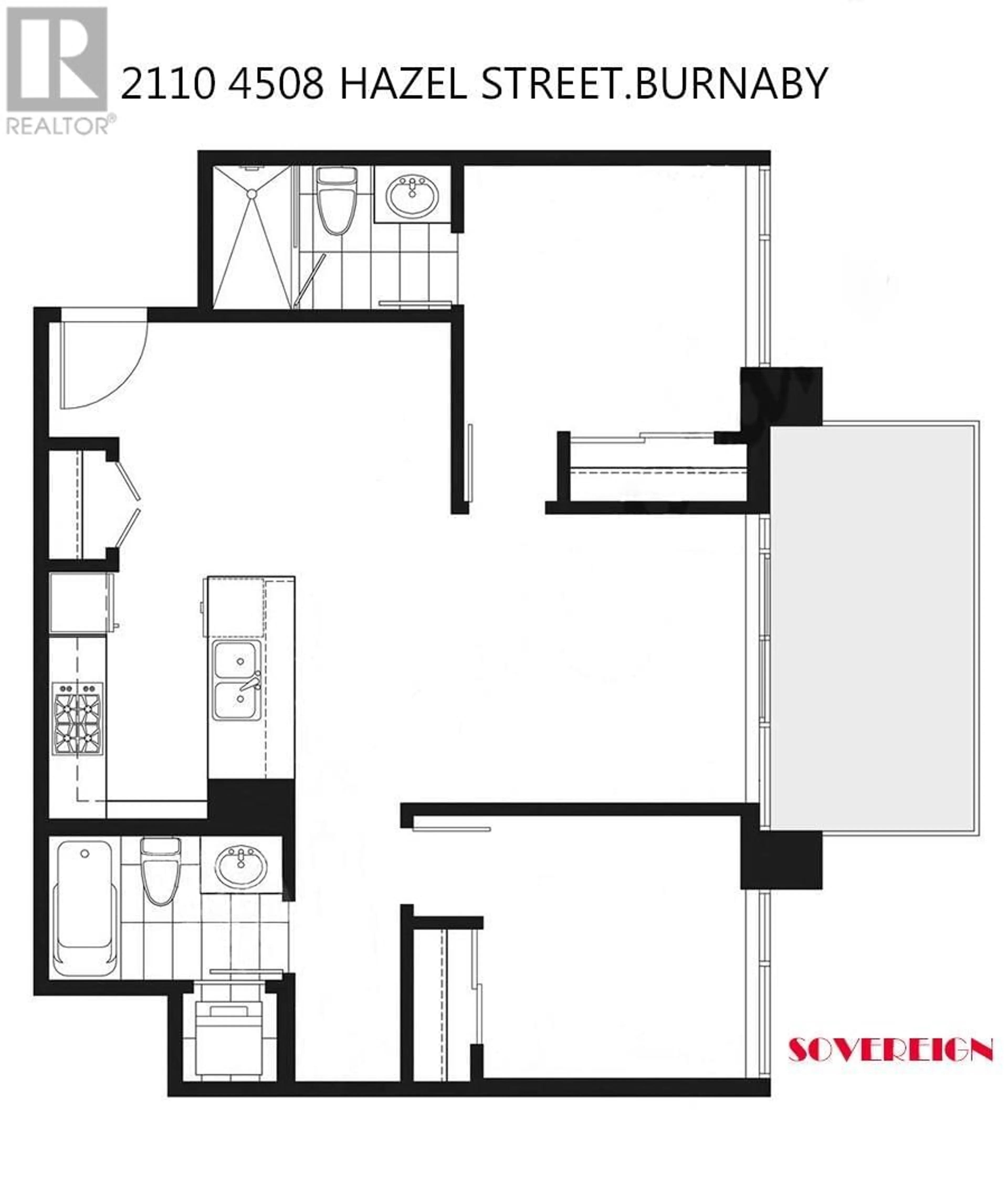 Floor plan for 2110 4508 HAZEL STREET, Burnaby British Columbia V5H0E4