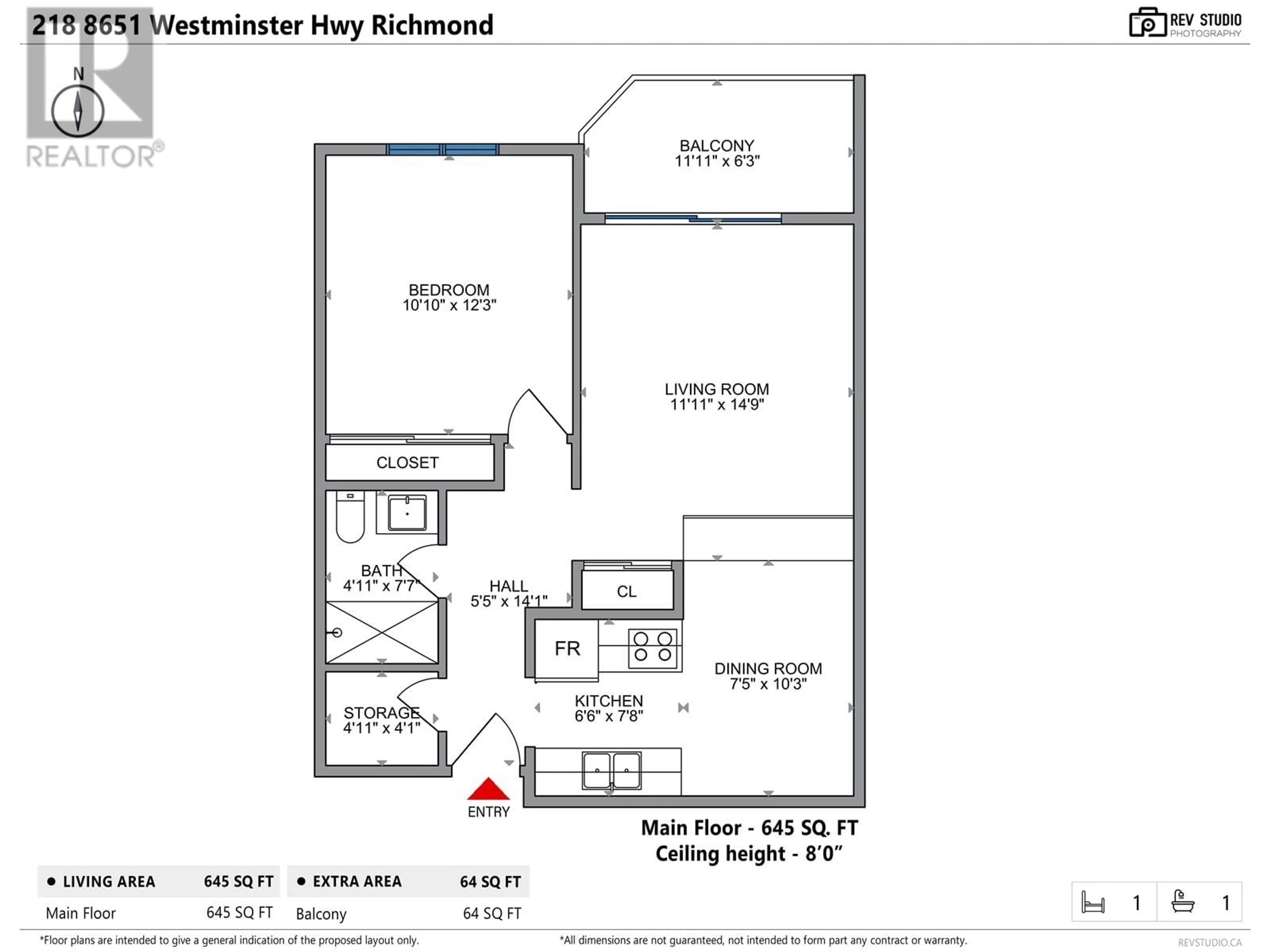 Floor plan for 218 8651 WESTMINSTER HIGHWAY, Richmond British Columbia V6X3E3