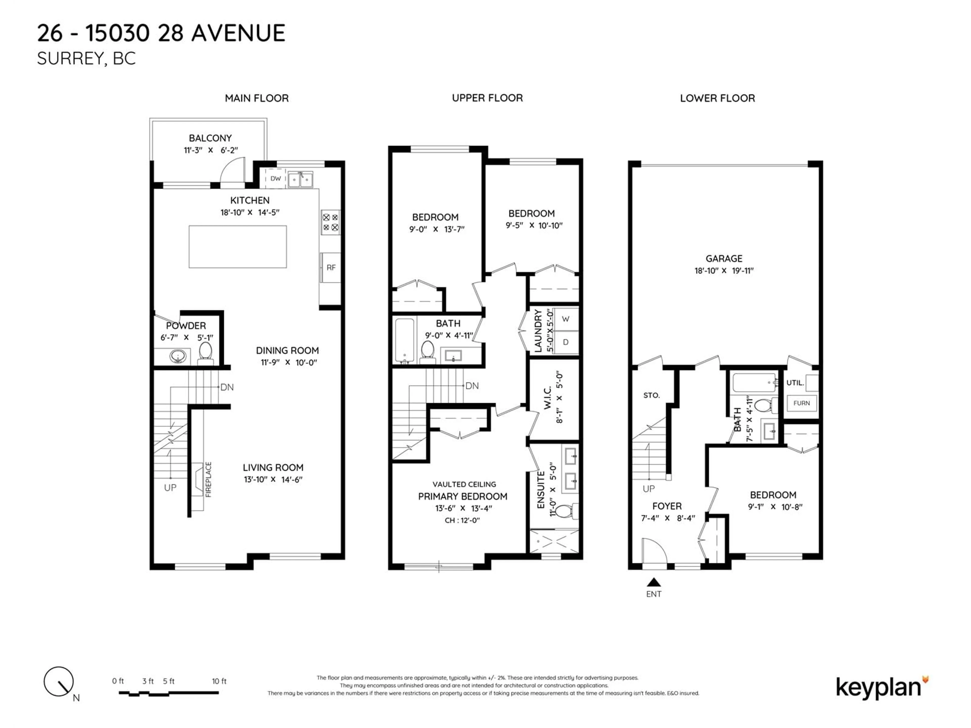 Floor plan for 26 15030 28 AVENUE, Surrey British Columbia V4P0H3