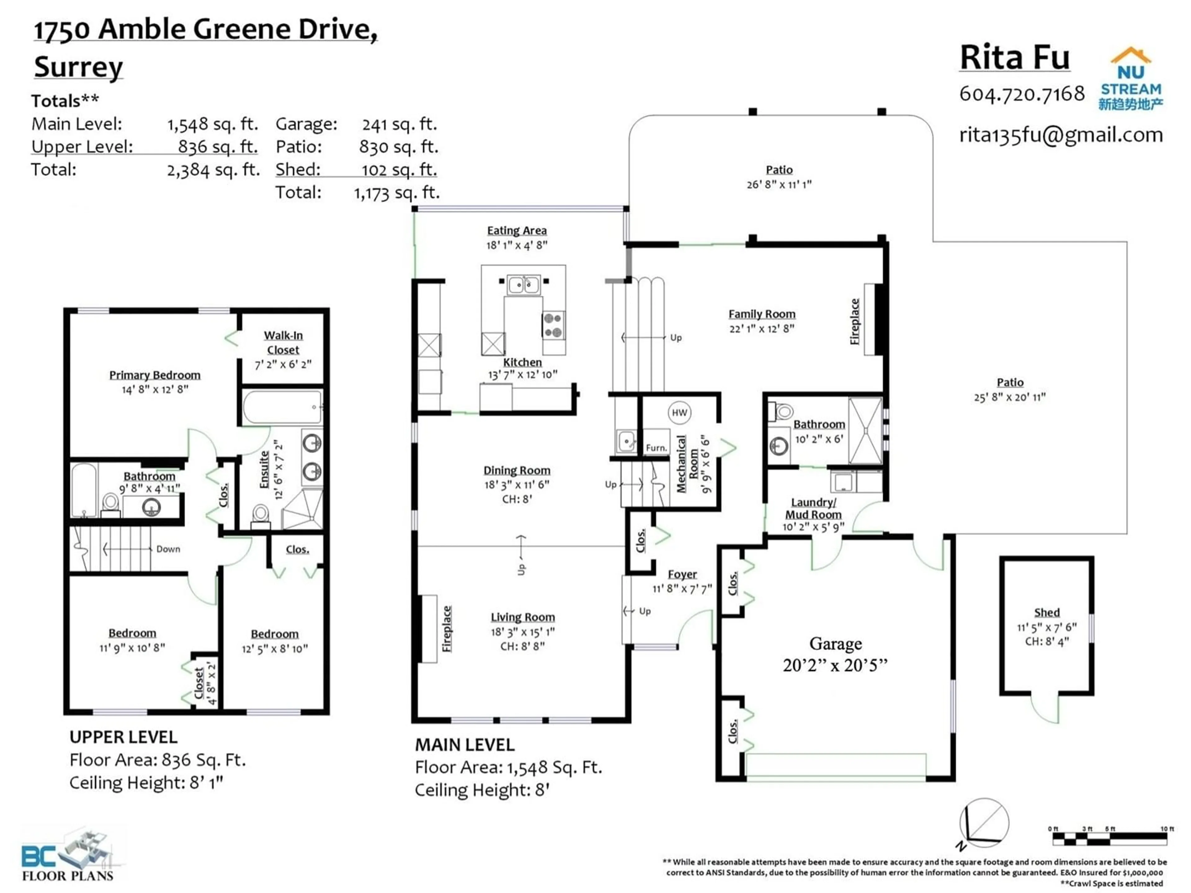 Floor plan for 1750 AMBLE GREENE DRIVE, Surrey British Columbia V4A6P4