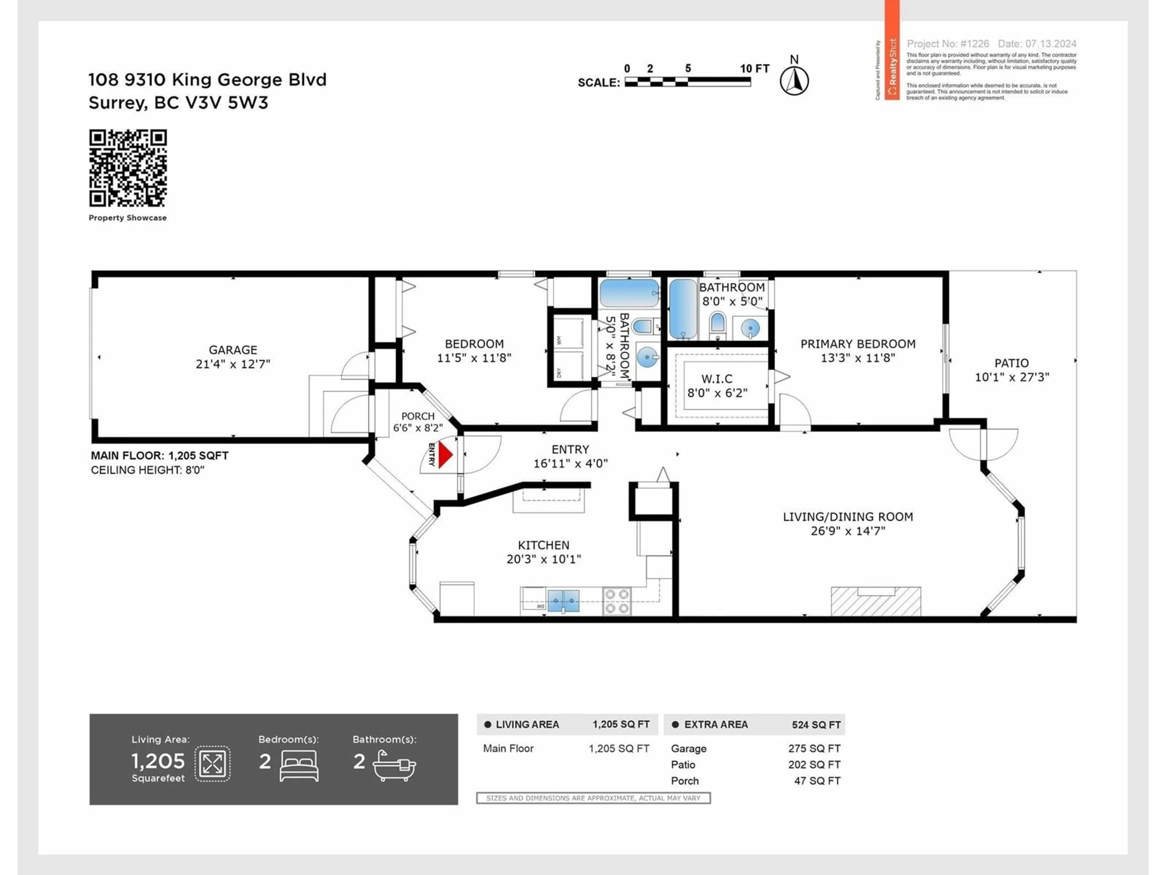 Floor plan for 108 9310 KING GEORGE BOULEVARD, Surrey British Columbia V3V5W3