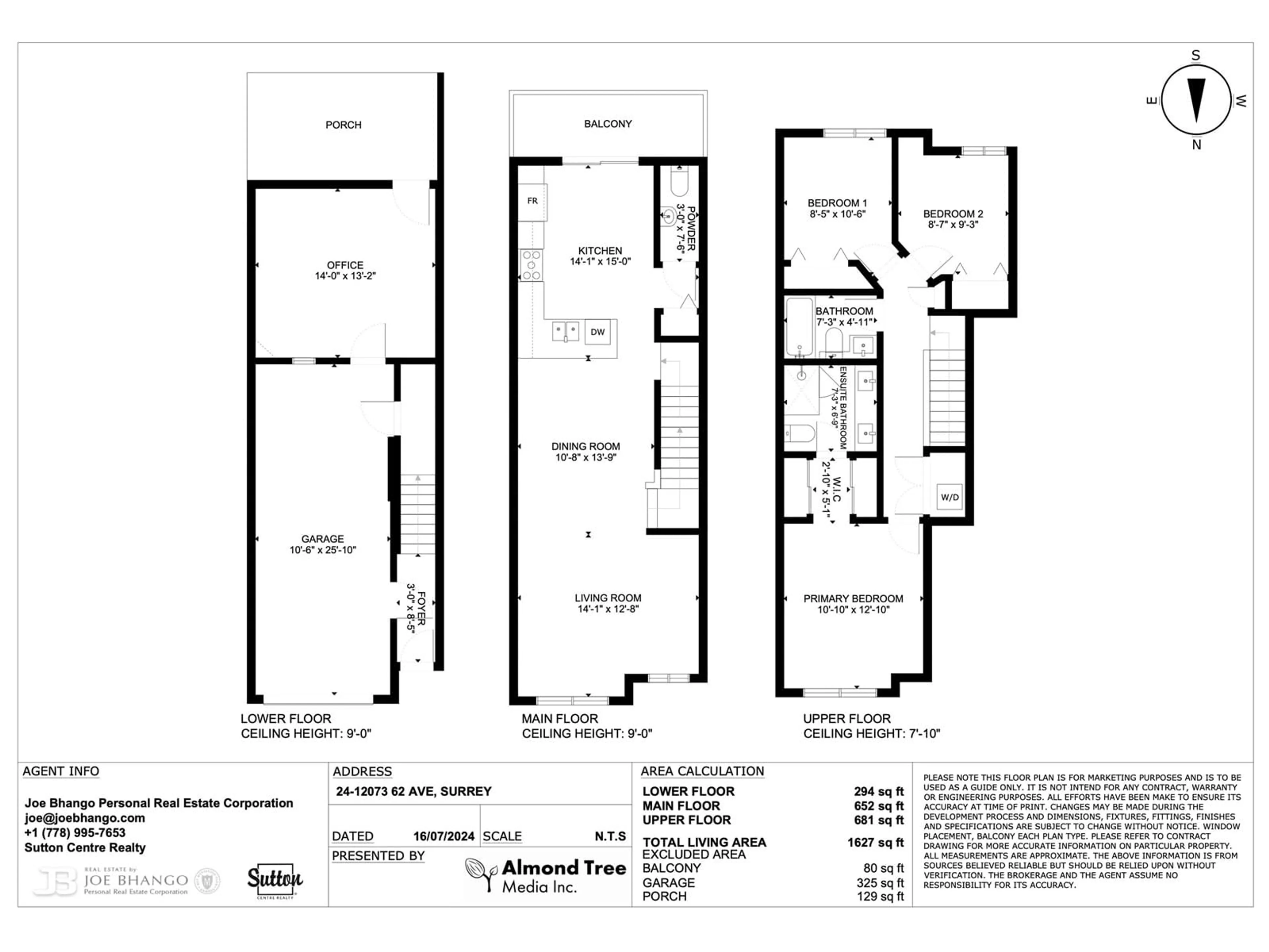 Floor plan for 24 12073 62 AVENUE, Surrey British Columbia V3X0K4