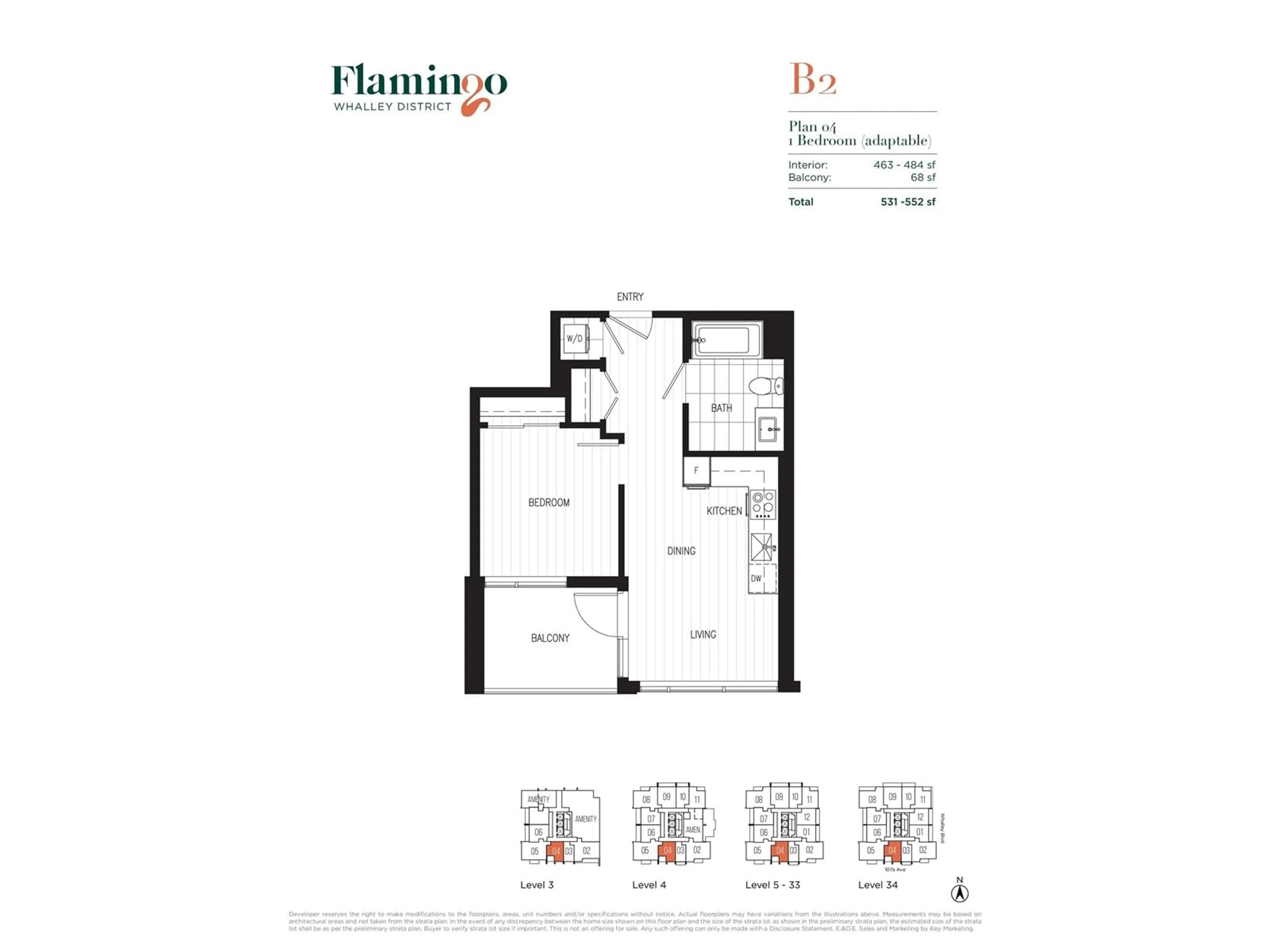 Floor plan for 2704 13675 107A AVENUE, Surrey British Columbia V0V0V0