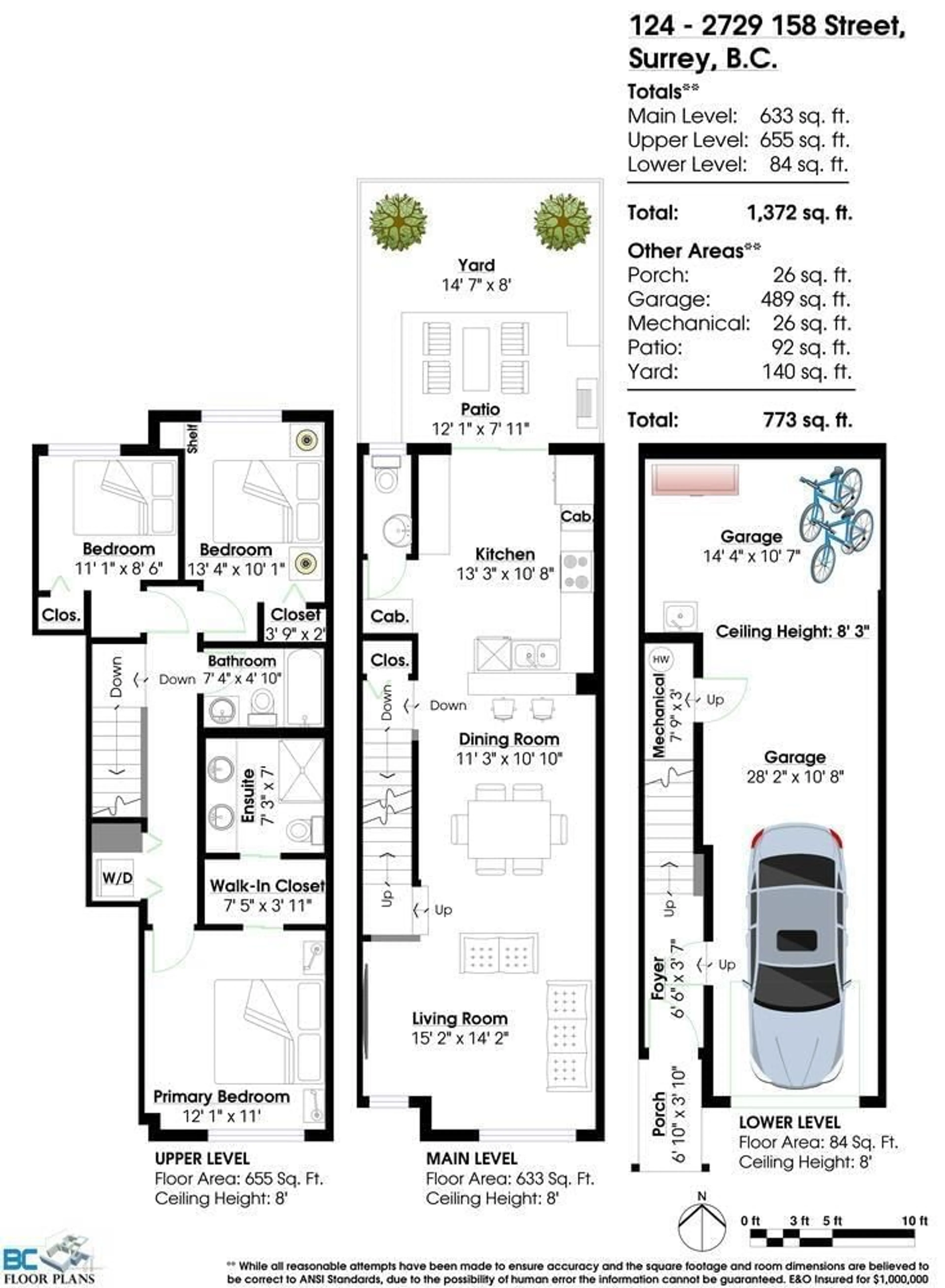 Floor plan for 124 2729 158 STREET, Surrey British Columbia V3Z1P4