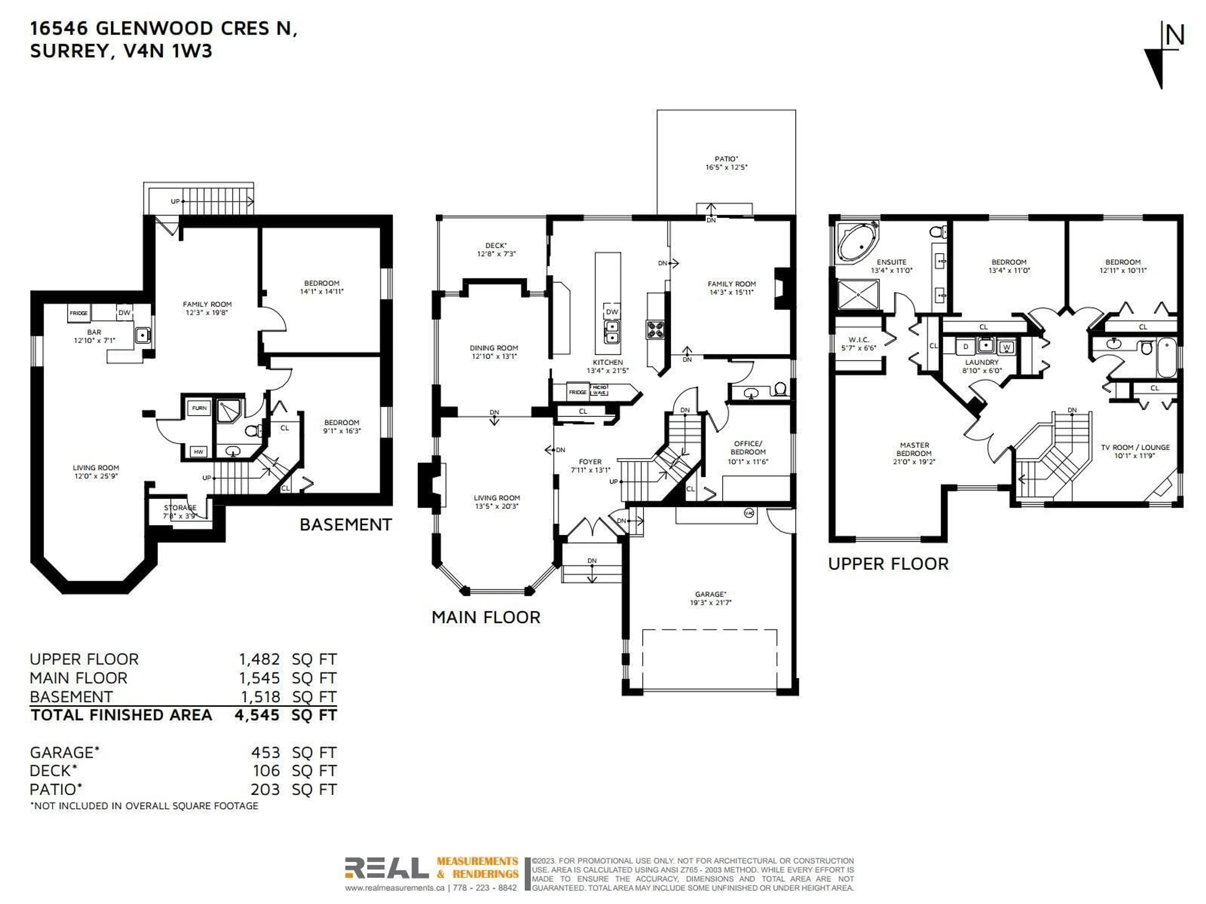 Floor plan for 16546 N GLENWOOD CRESCENT, Surrey British Columbia V4N1W3