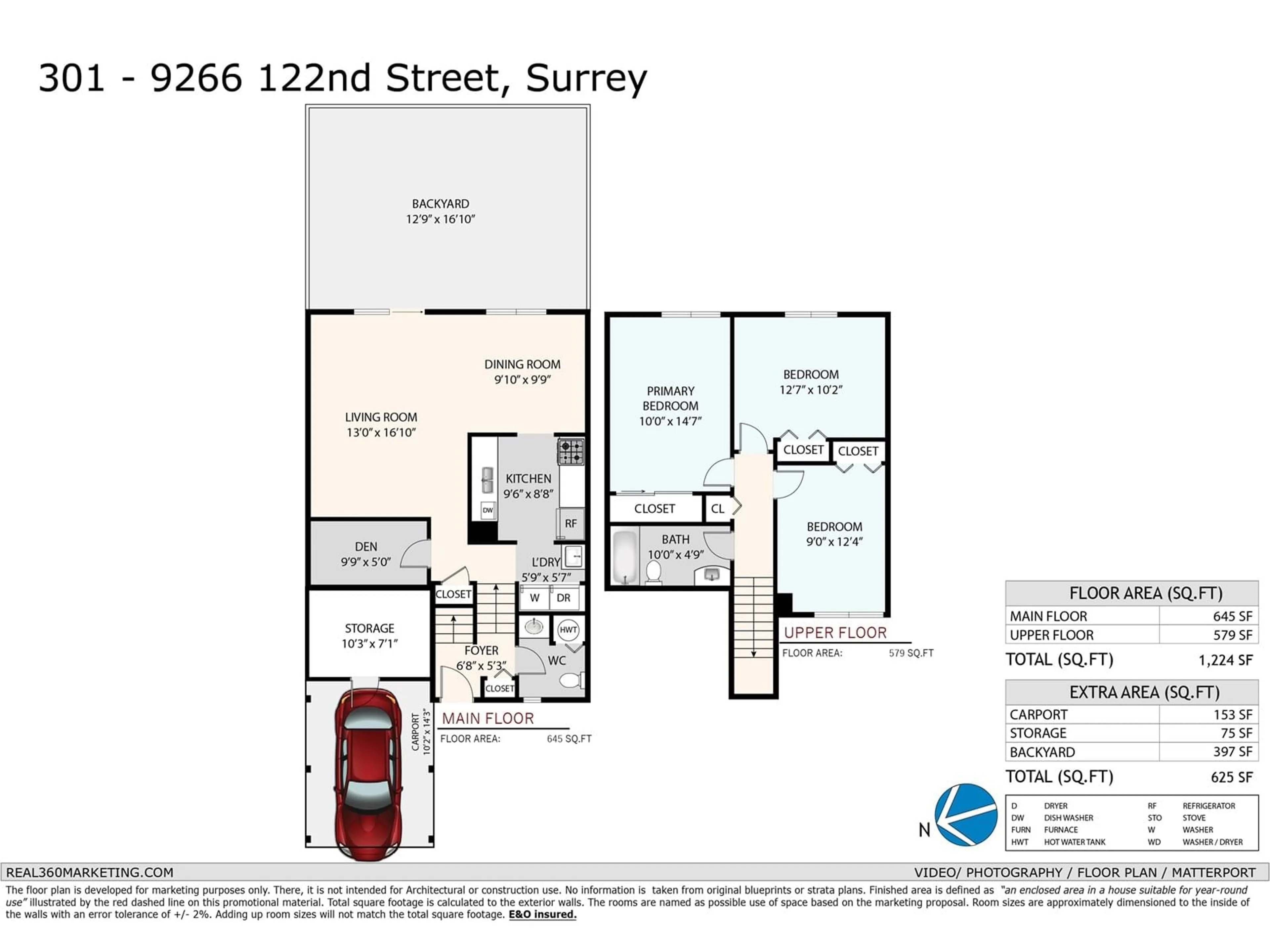 Floor plan for 301 9266 122 STREET, Surrey British Columbia V3V4L5