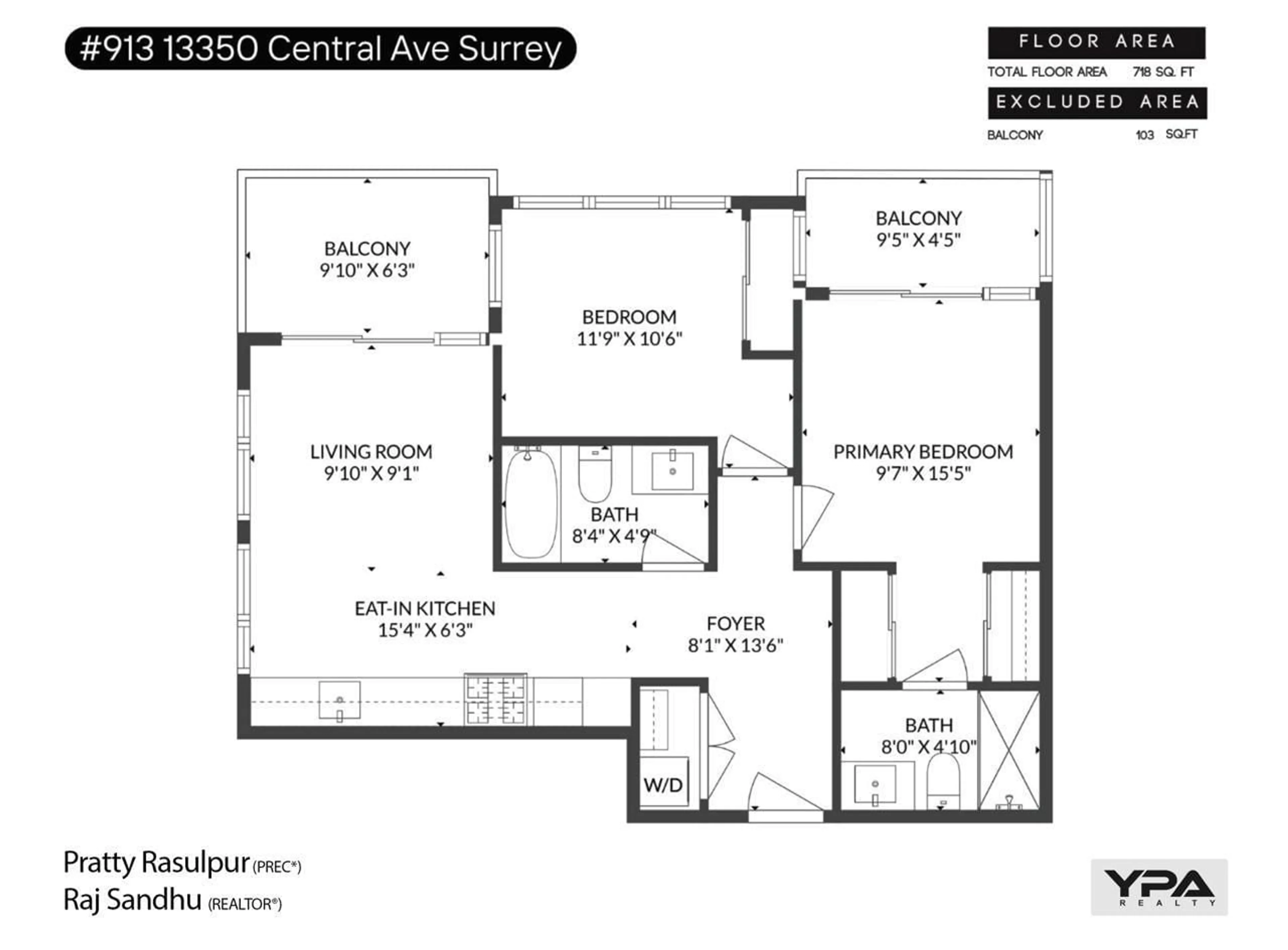 Floor plan for 913 13350 CENTRAL AVENUE, Surrey British Columbia V3T0S1