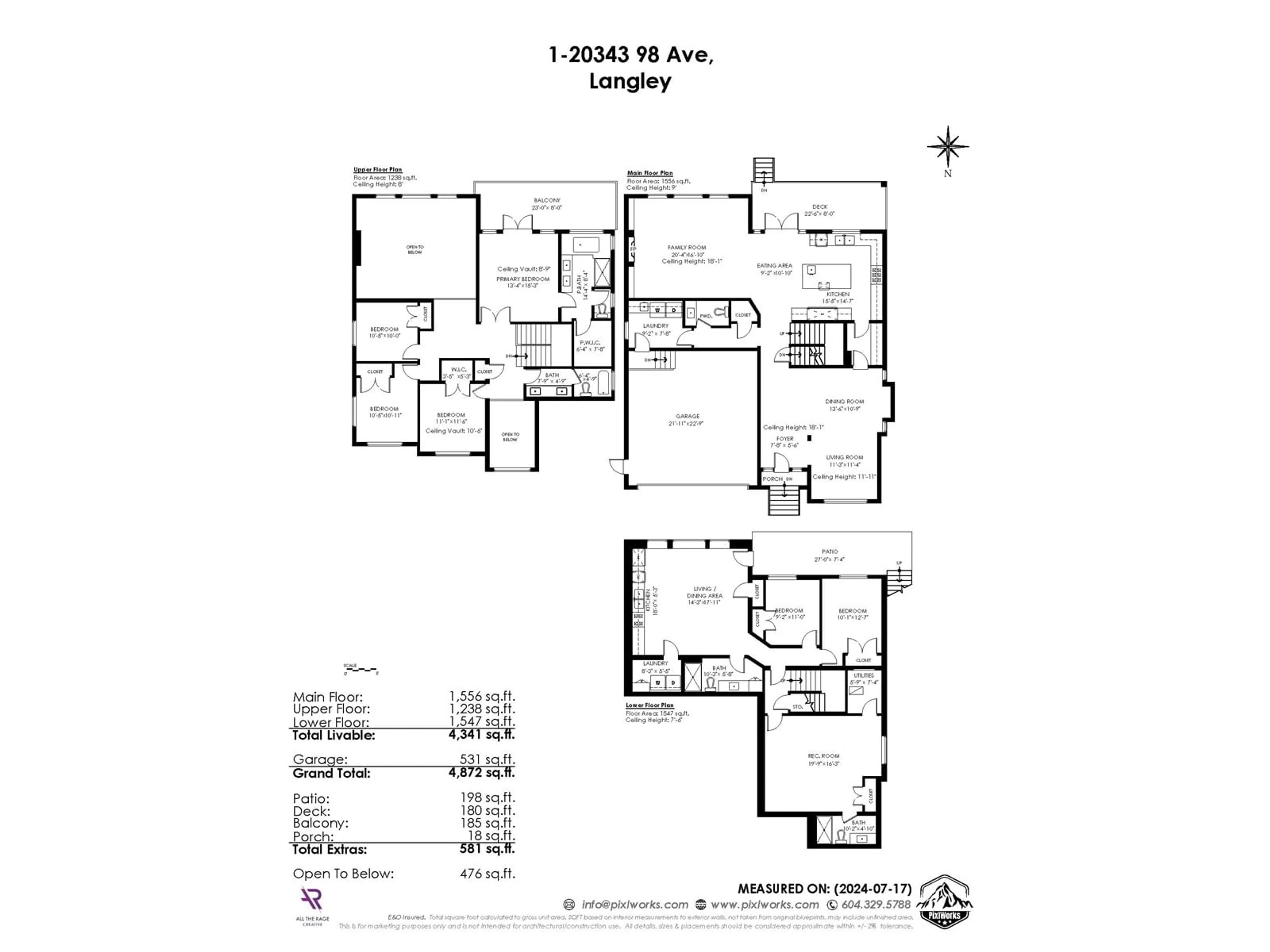 Floor plan for 1 20343 98 AVENUE, Langley British Columbia V1M3E2