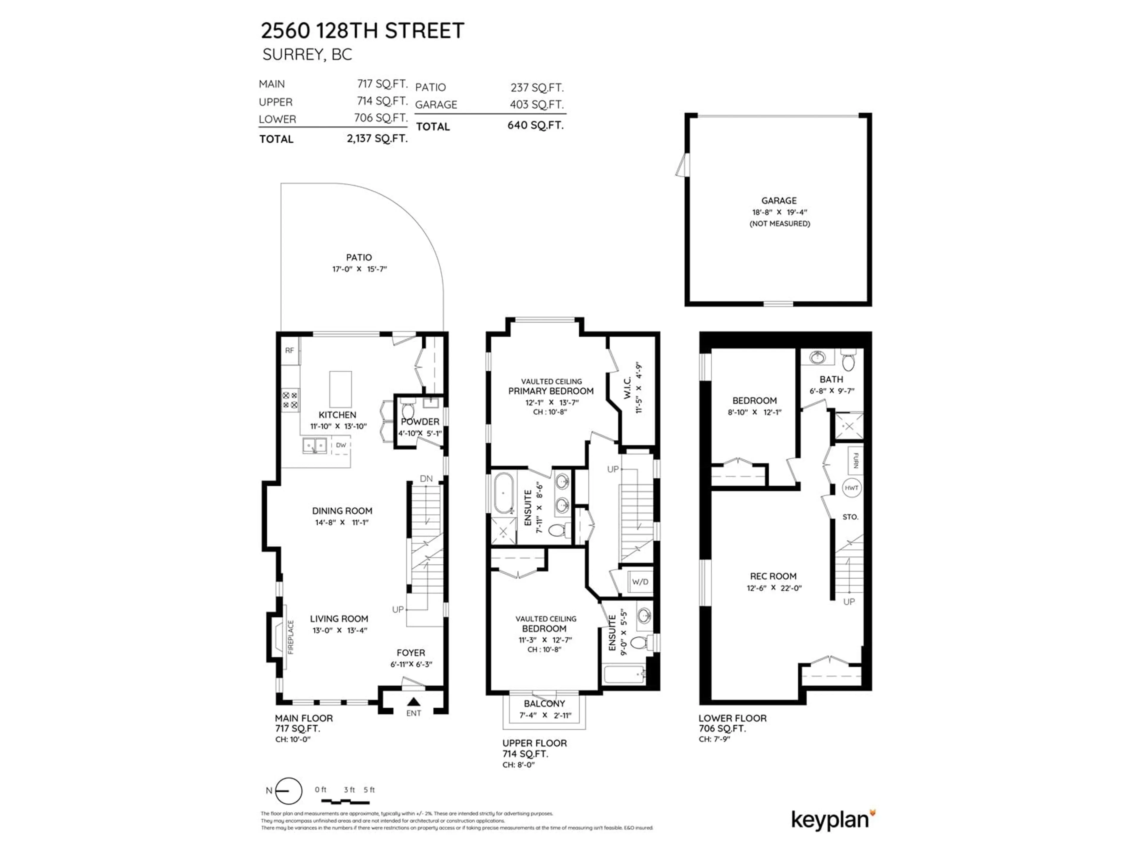 Floor plan for 2560 128 STREET, Surrey British Columbia V4A3W3