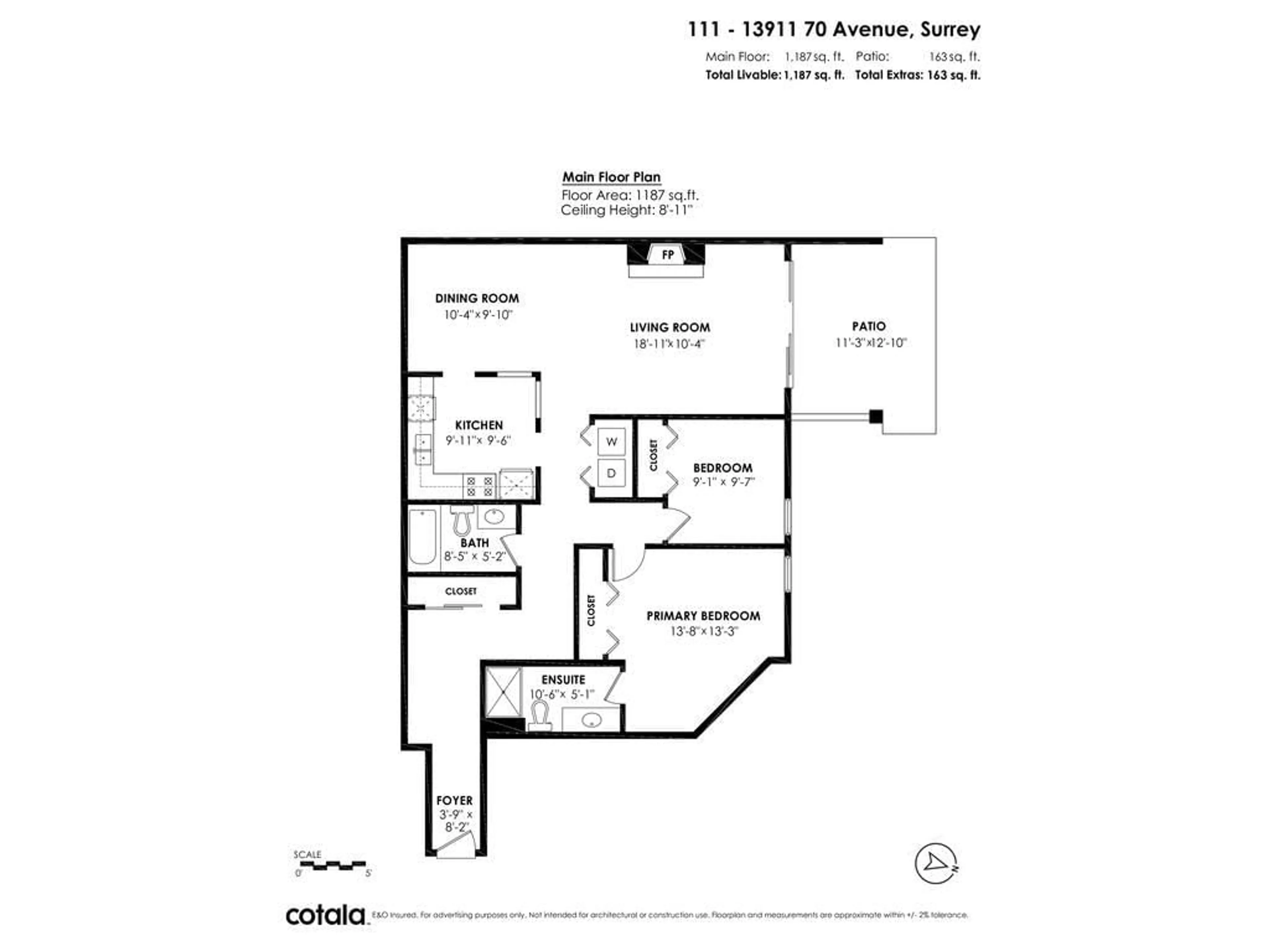 Floor plan for 111 13911 70 AVENUE, Surrey British Columbia V3W6B4