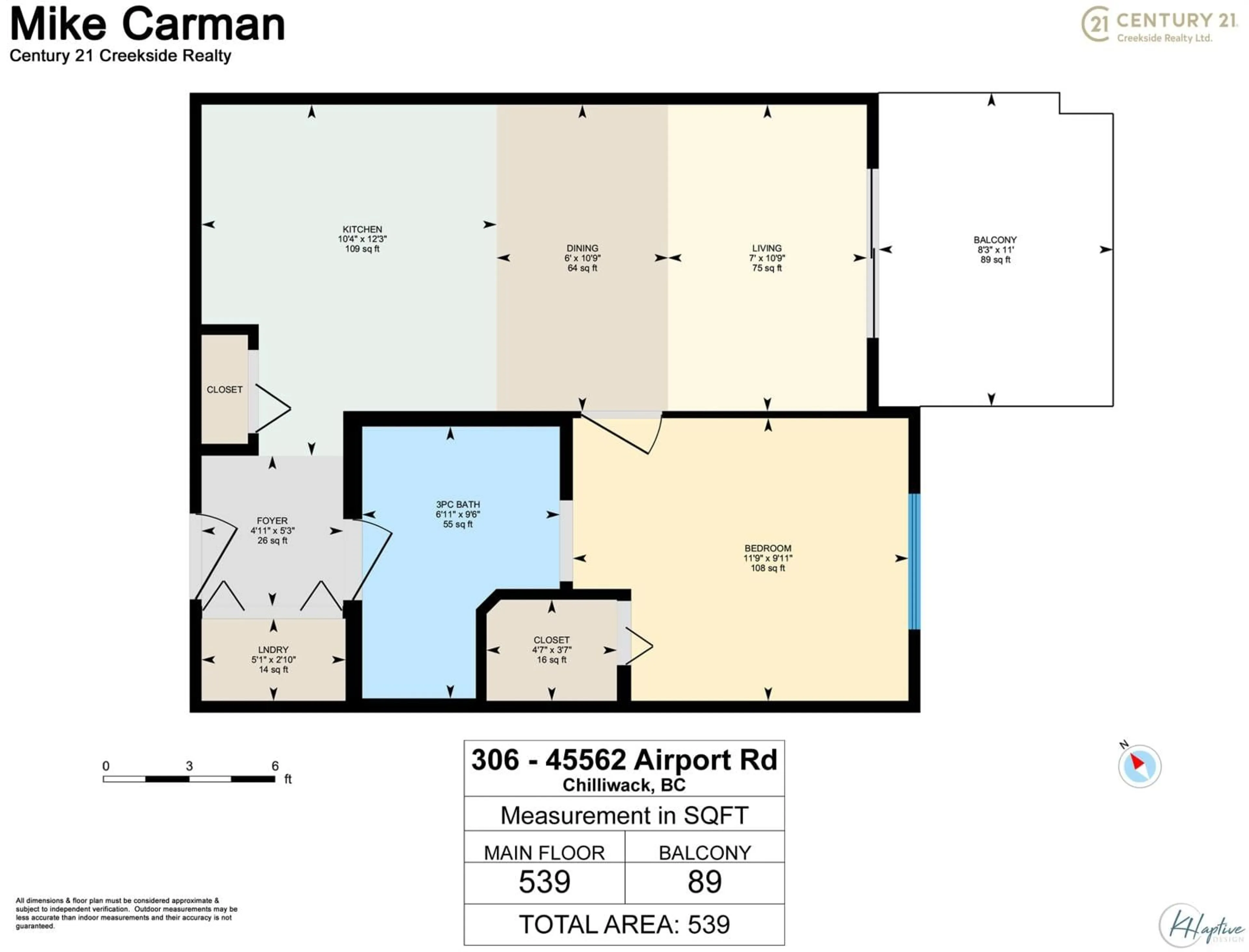 Floor plan for 306 45562 AIRPORT ROAD, Chilliwack British Columbia V2P0J8