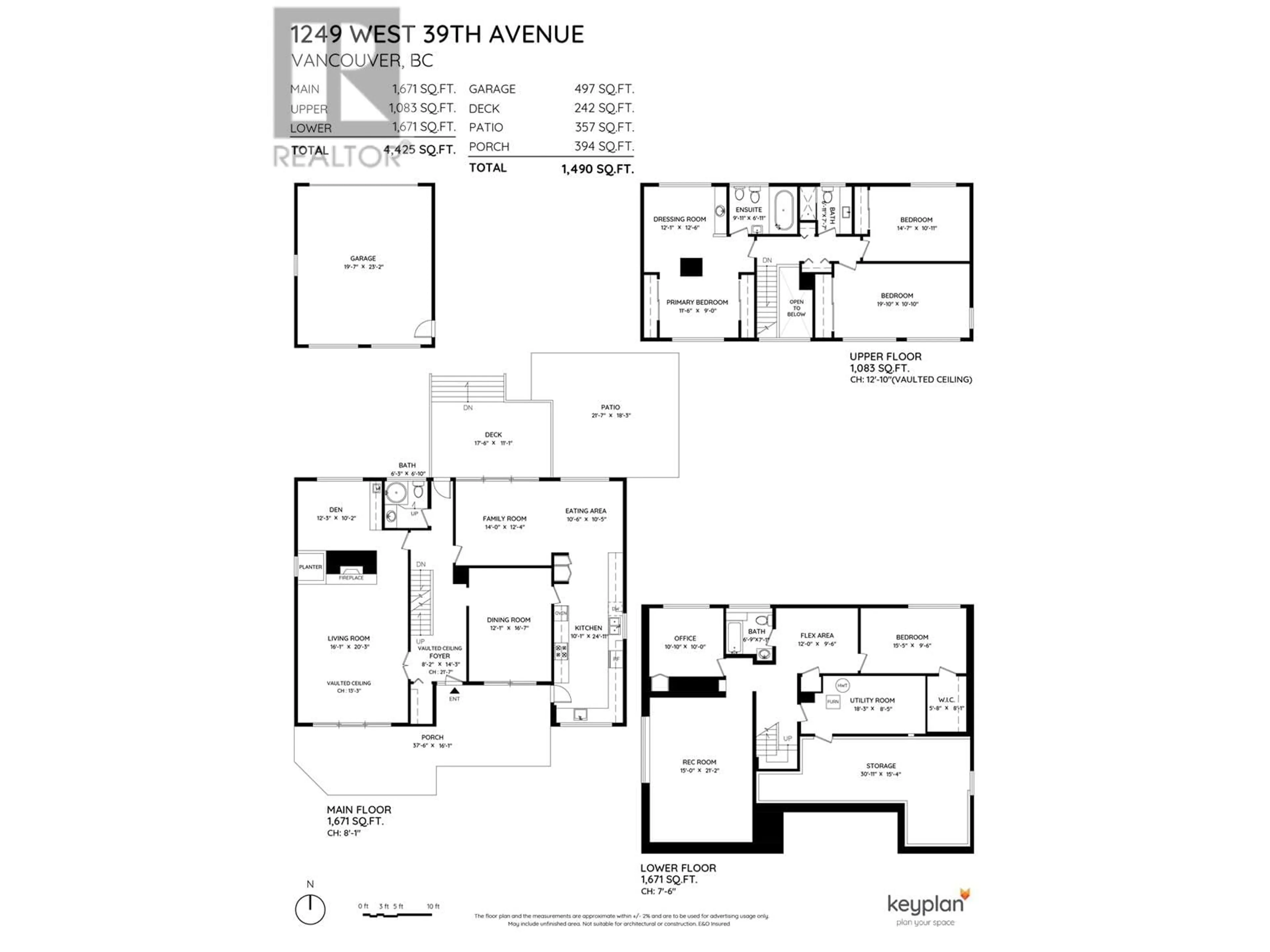 Floor plan for 1249 W 39TH AVENUE, Vancouver British Columbia V6M1S9