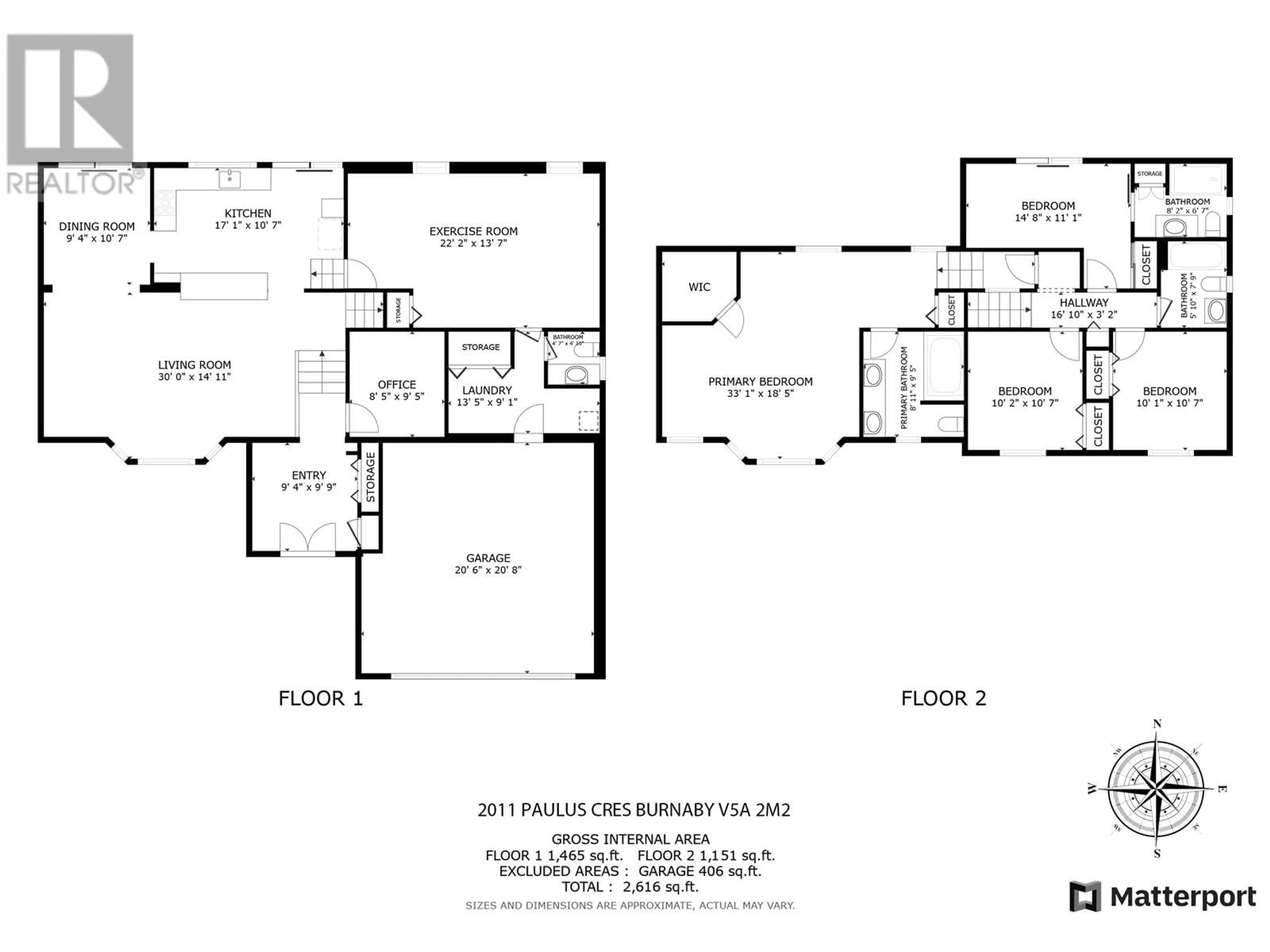 Floor plan for 2011 PAULUS CRESCENT, Burnaby British Columbia V5A2M2