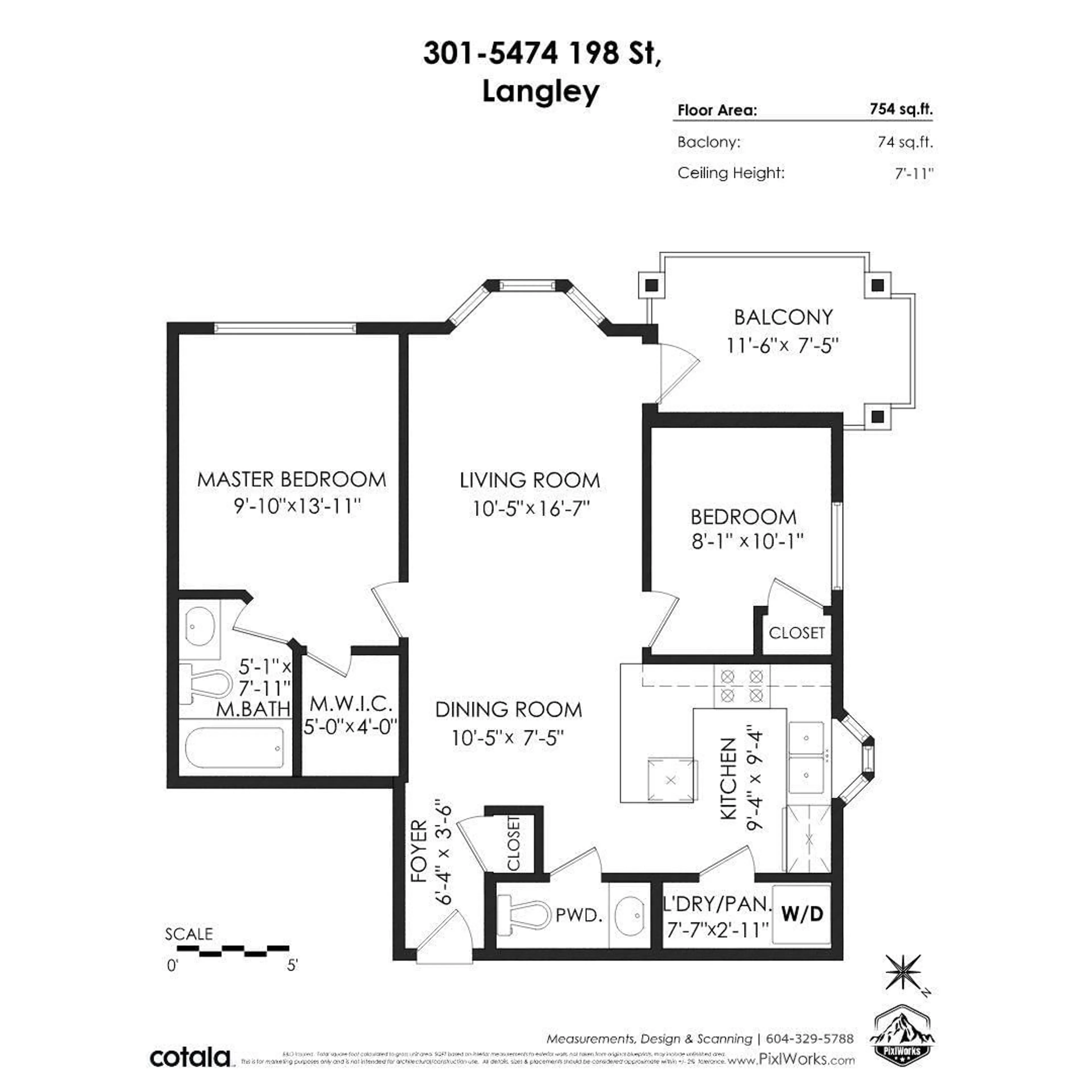 Floor plan for 301 5474 198 STREET, Langley British Columbia V3A1G2