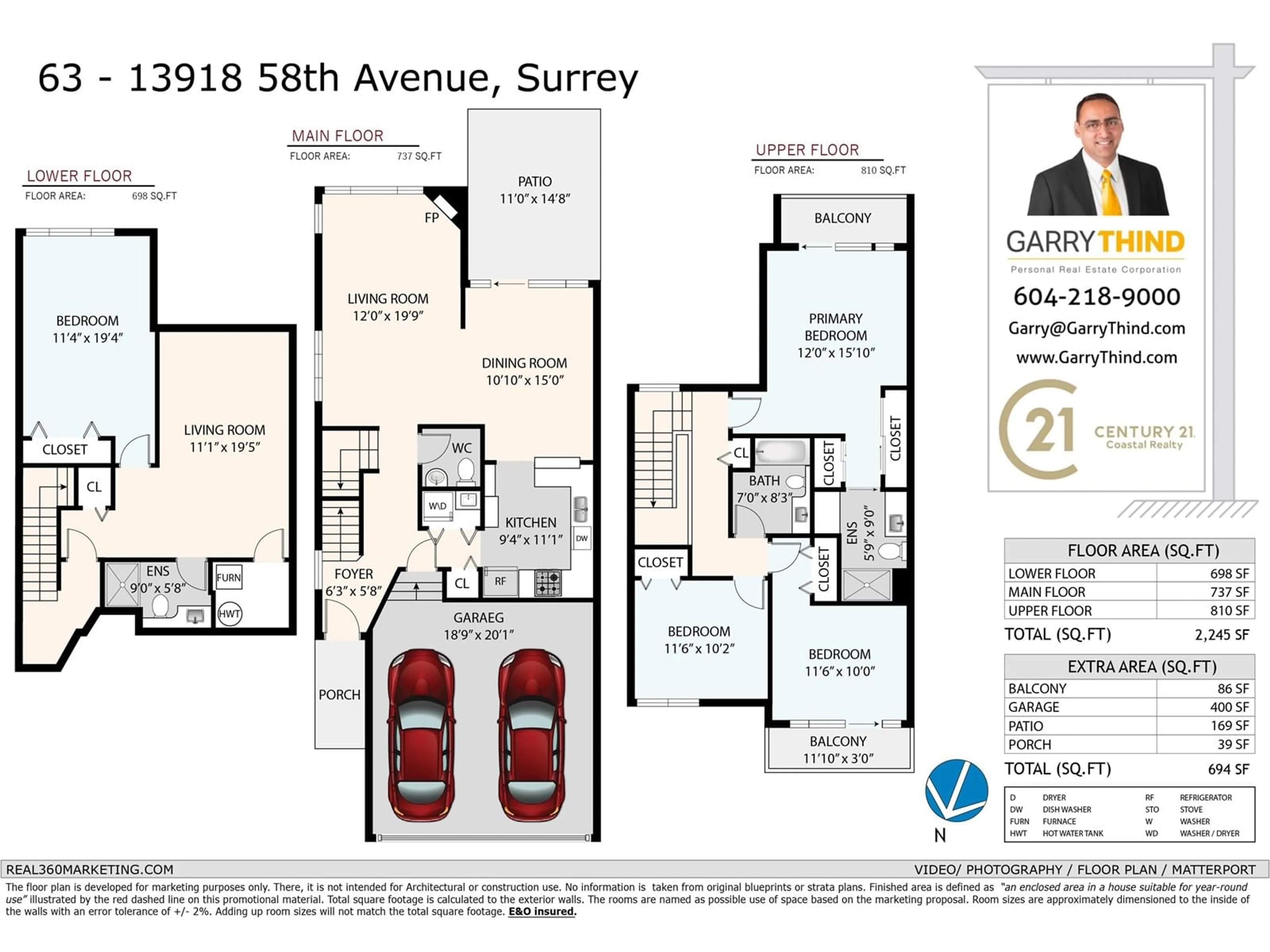 Floor plan for 63 13918 58 AVENUE, Surrey British Columbia V3X3N8
