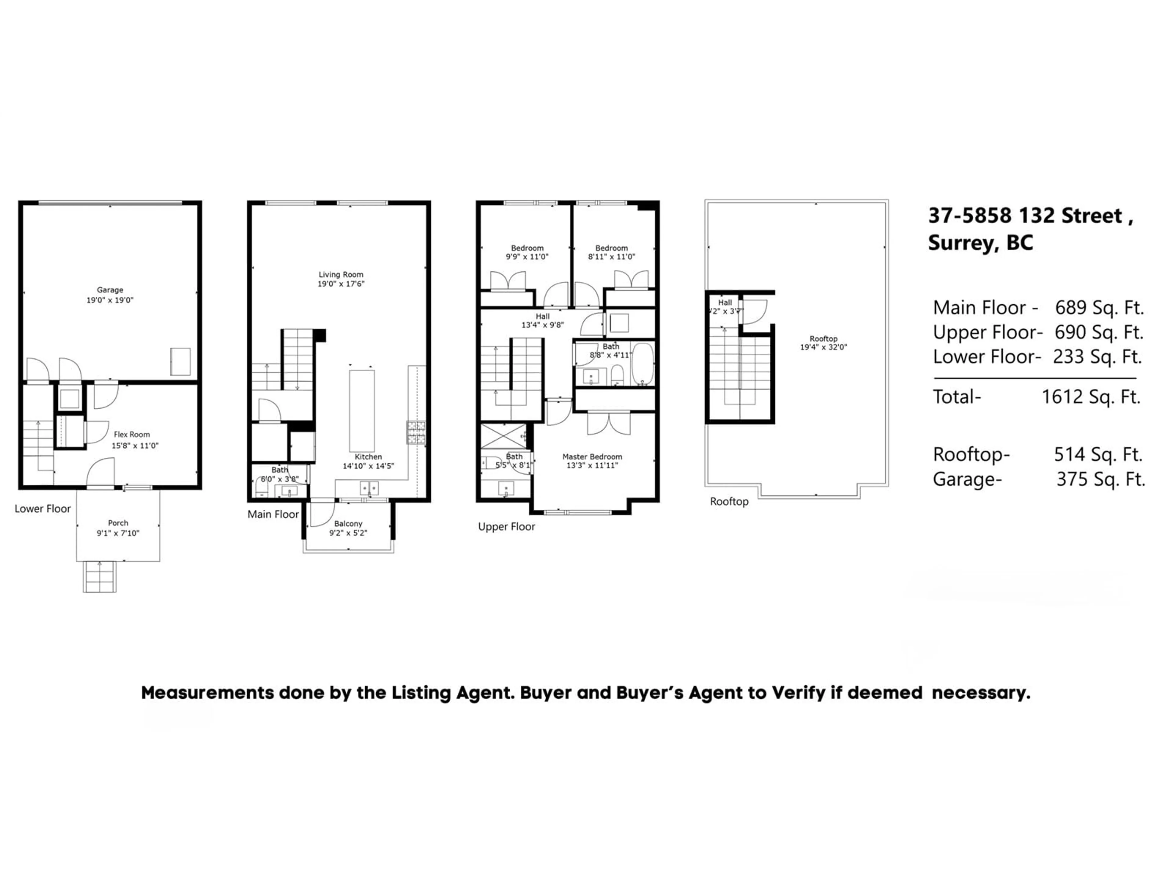 Floor plan for 37 5858 132 STREET, Surrey British Columbia V3X1N1