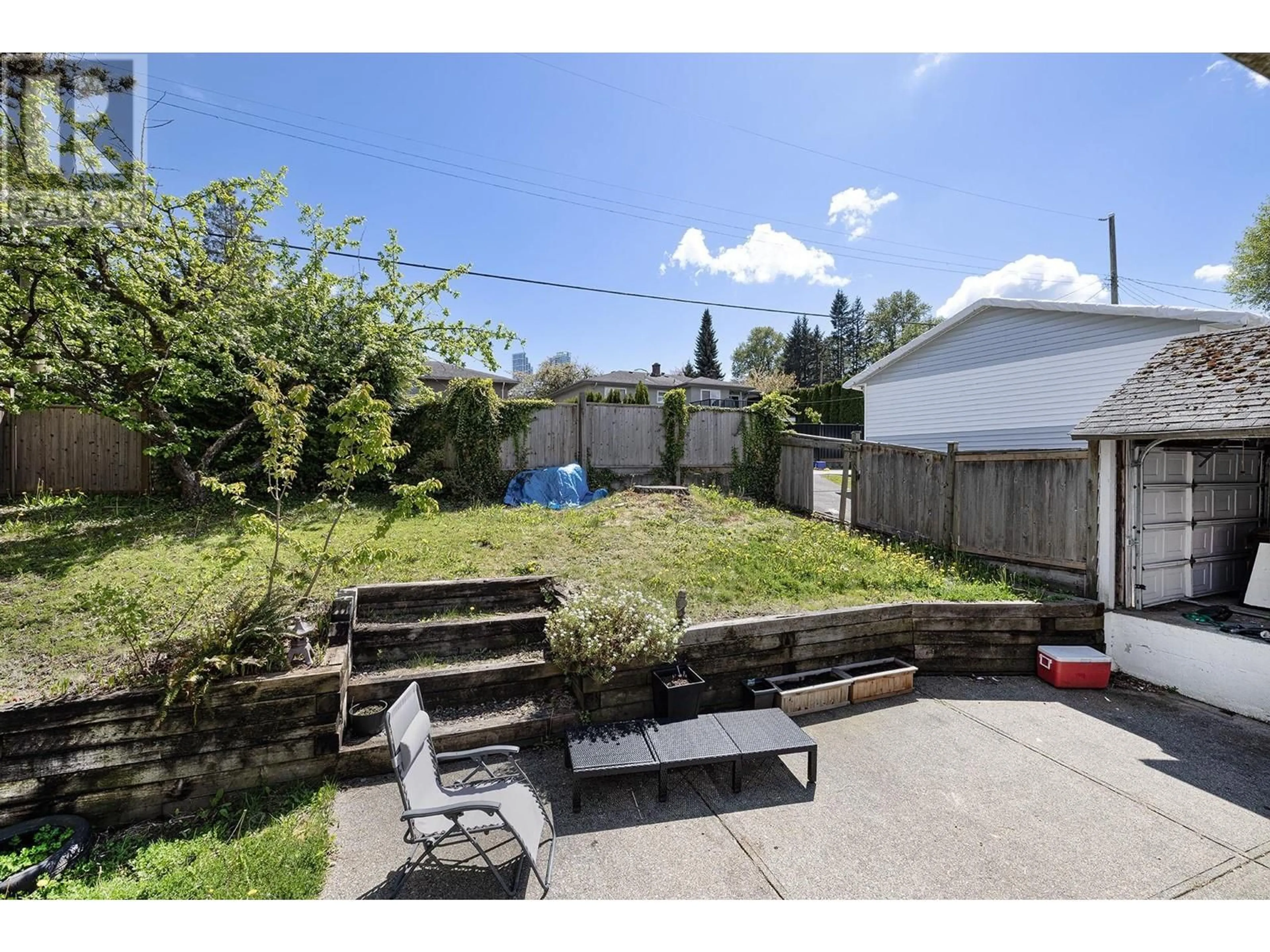 Patio, the fenced backyard for 4378 BRIARWOOD CRESCENT, Burnaby British Columbia V5G2M6