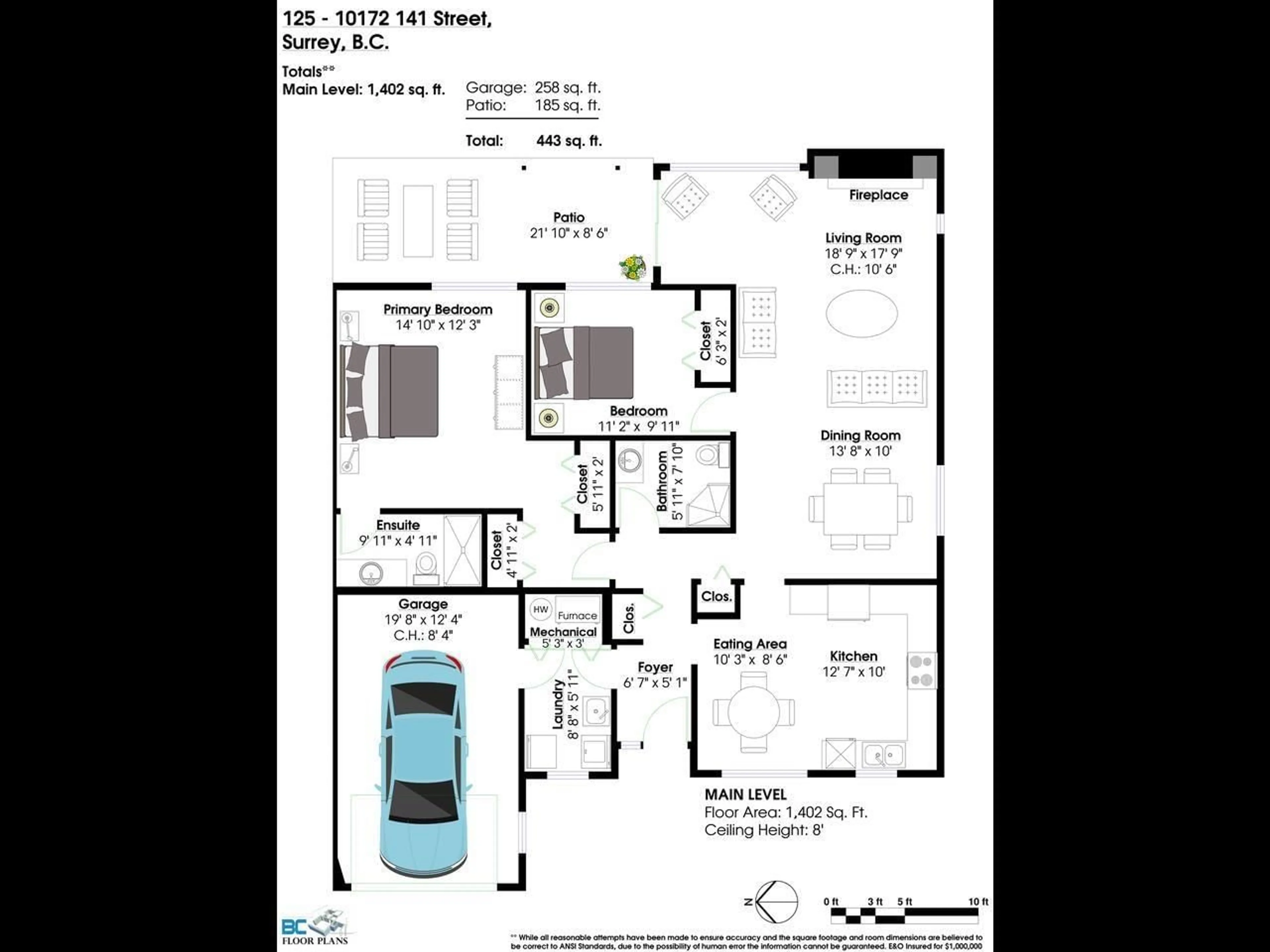 Floor plan for 125 10172 141 STREET, Surrey British Columbia V3T4P6
