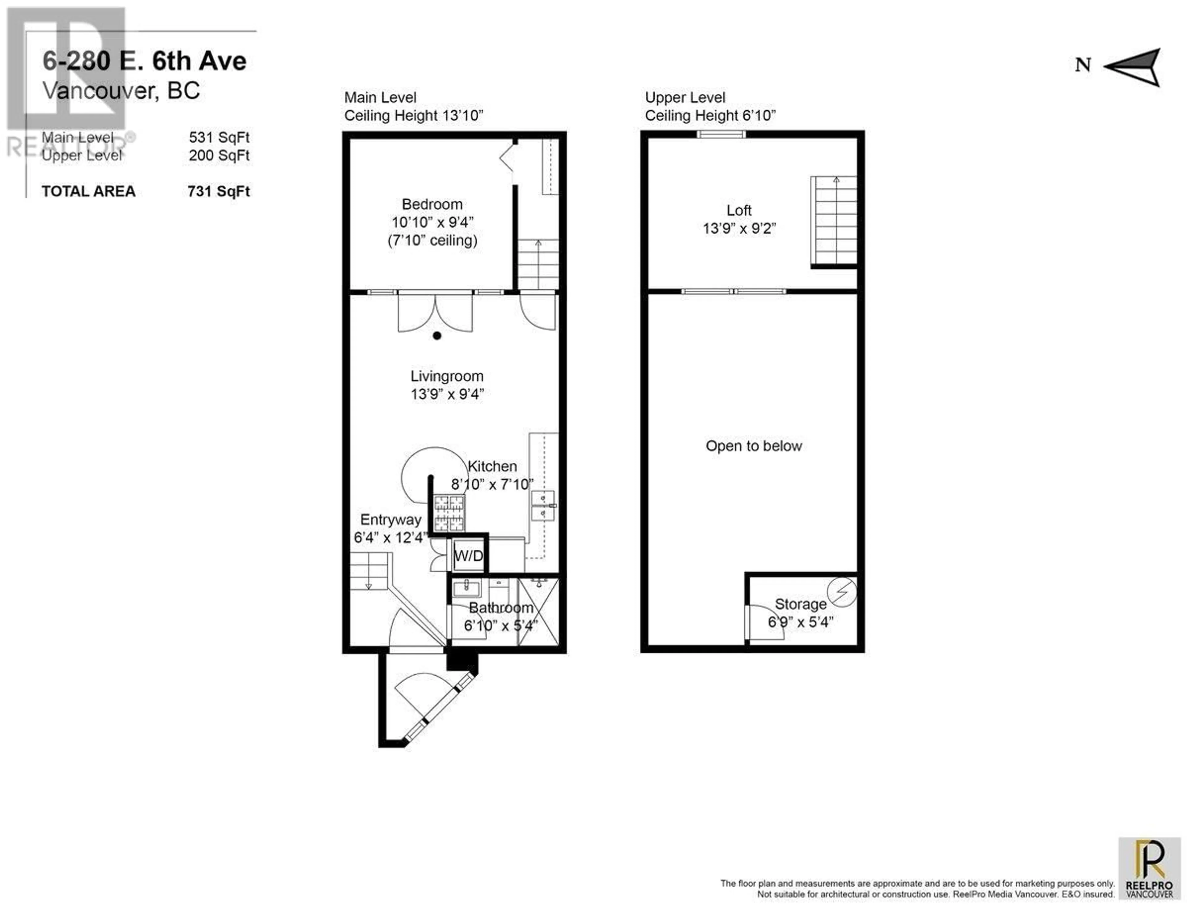 Floor plan for 6 280 E 6TH AVENUE, Vancouver British Columbia V5T1J8