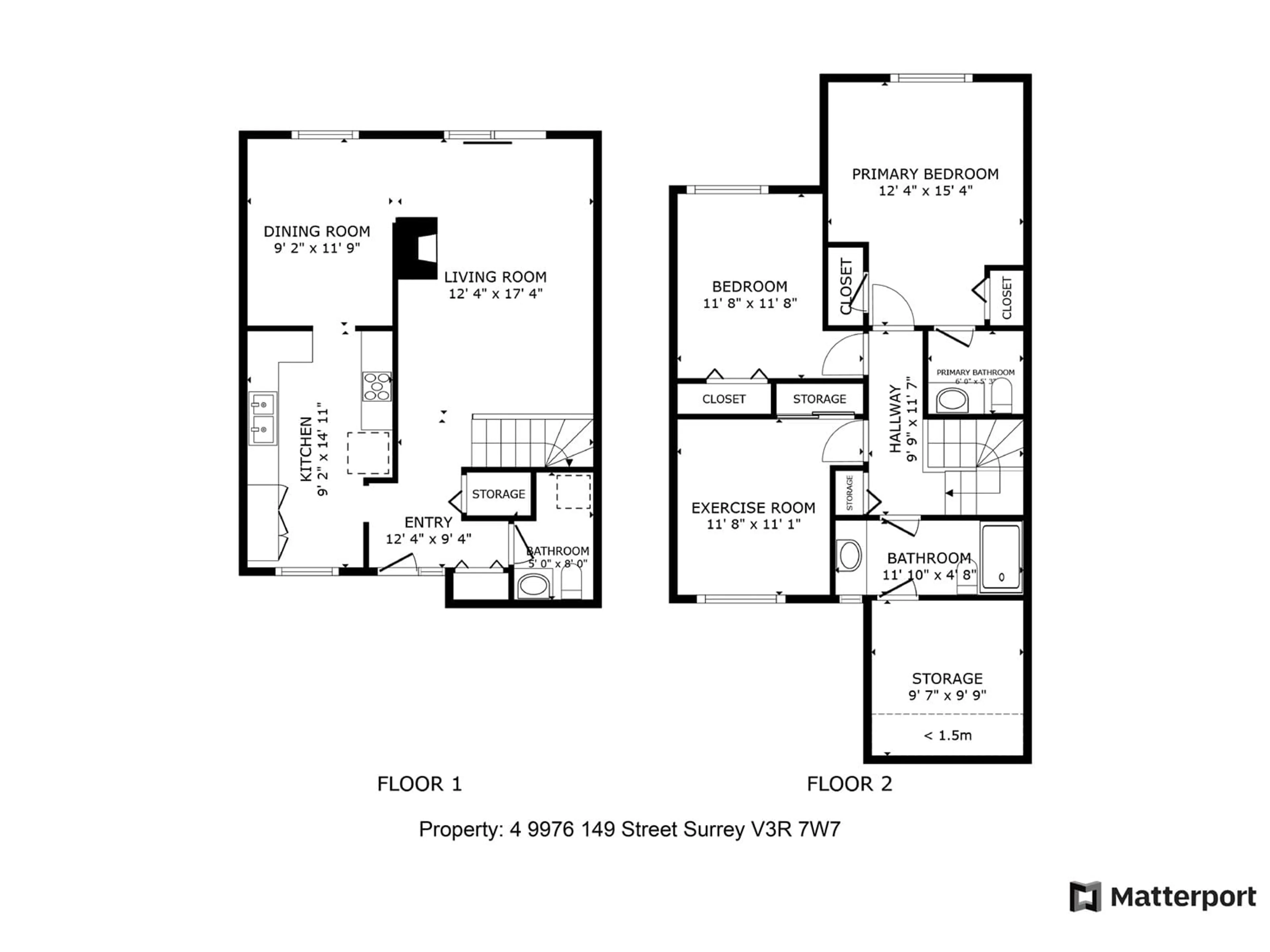 Floor plan for 4 9976 149TH STREET, Surrey British Columbia V3R7W7