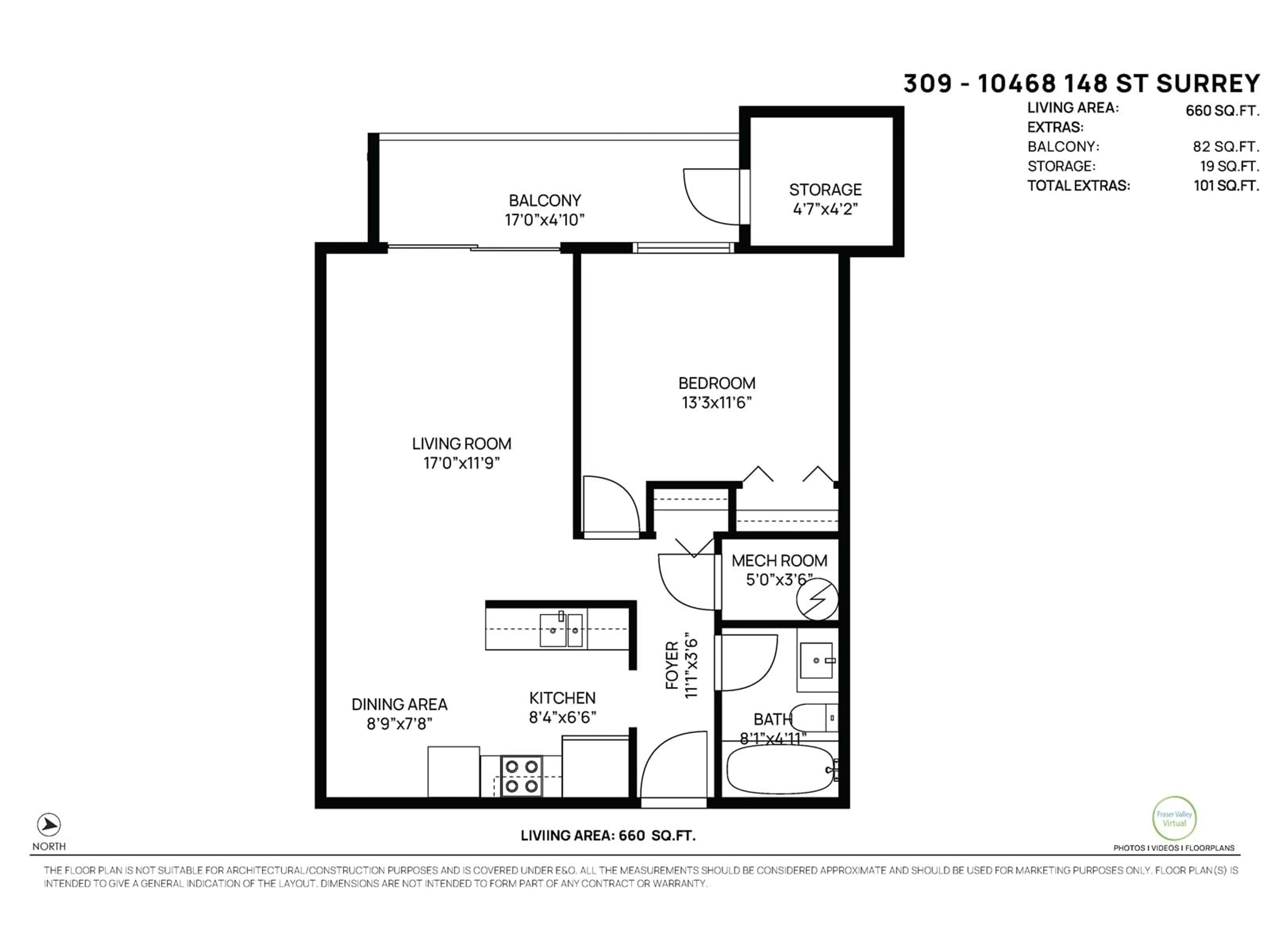 Floor plan for 309 10468 148 STREET, Surrey British Columbia V3R8T1