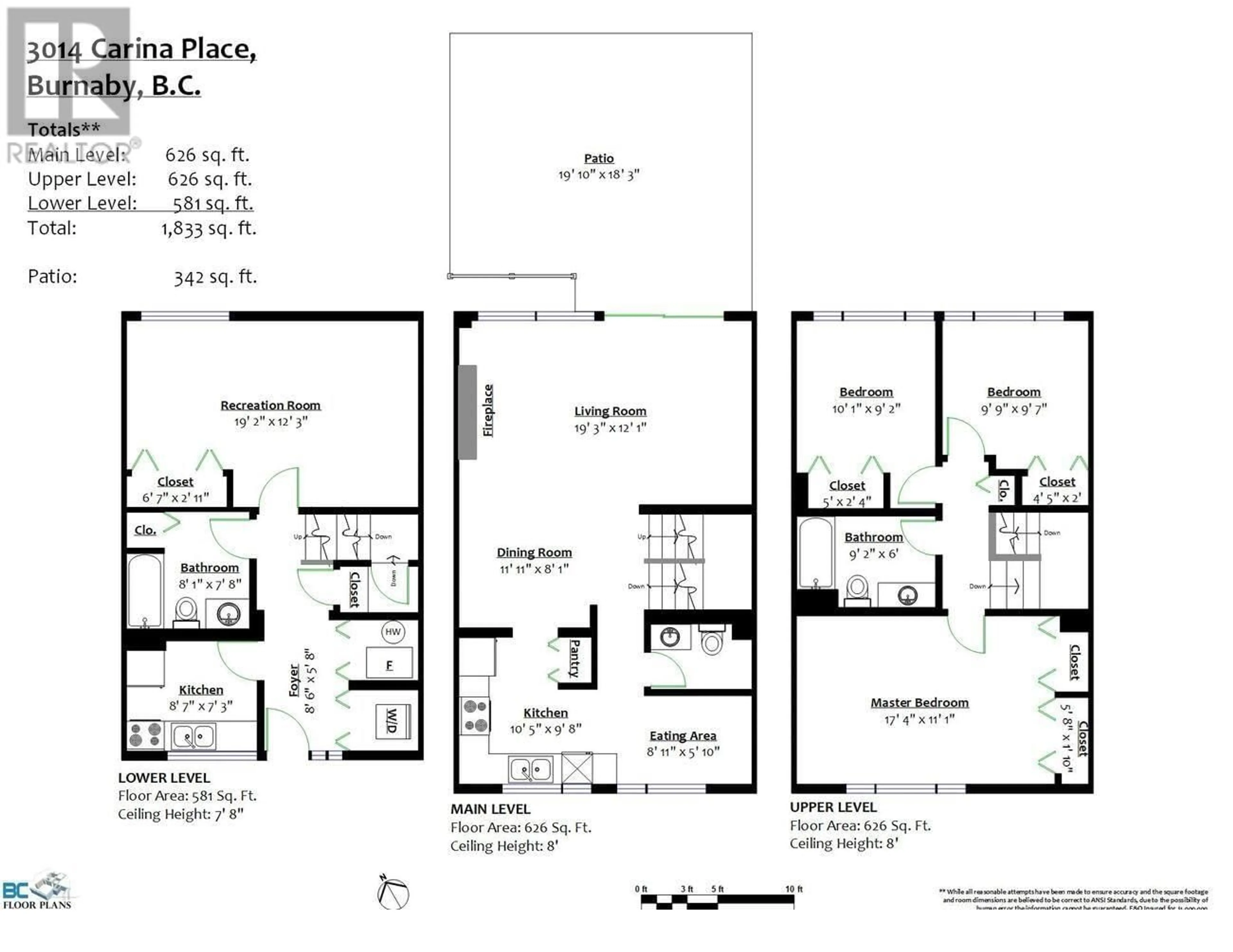 Floor plan for 3014 CARINA PLACE, Burnaby British Columbia V3J1B5