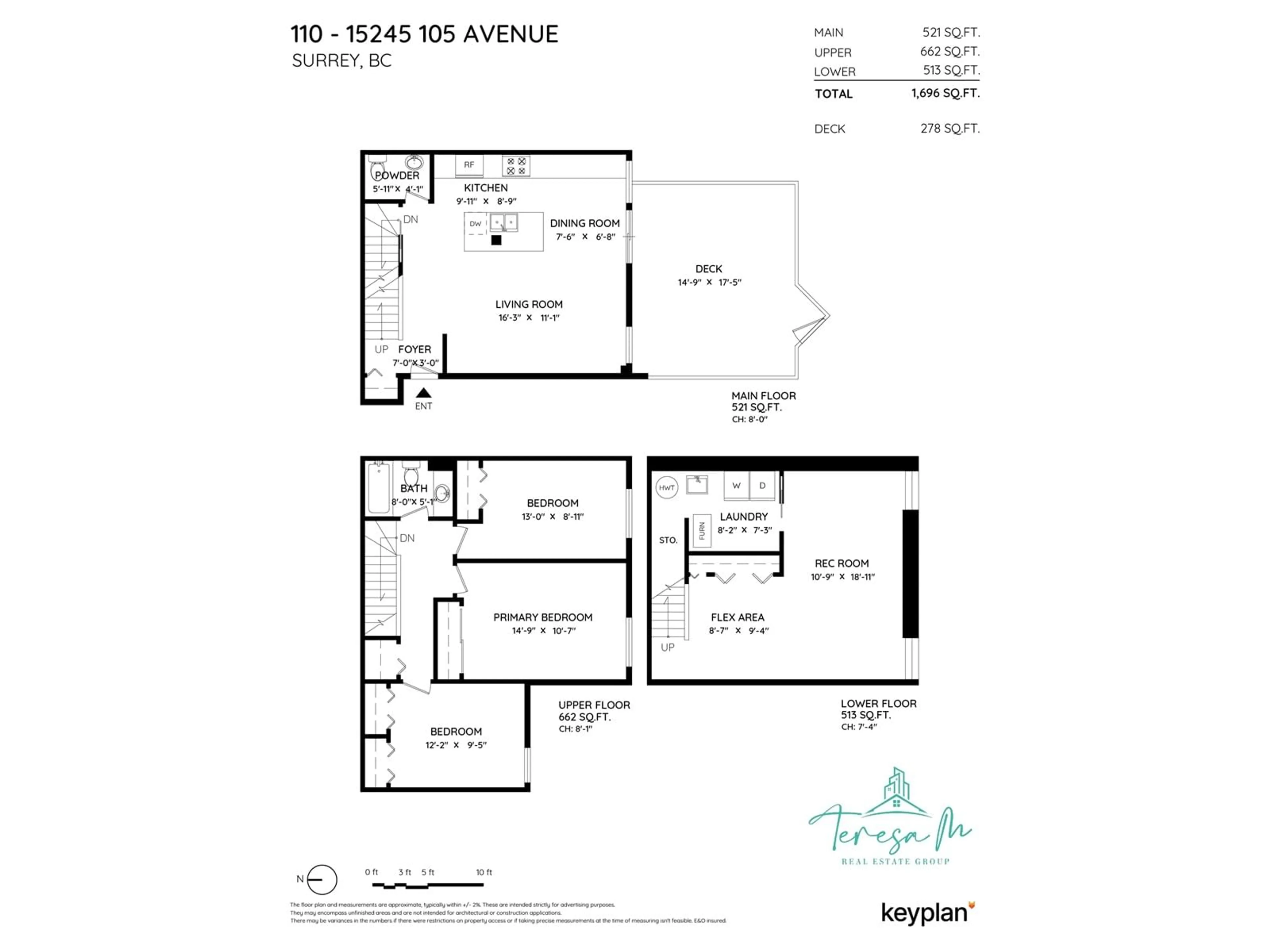 Floor plan for 110 15245 105 AVENUE, Surrey British Columbia V3R1R9