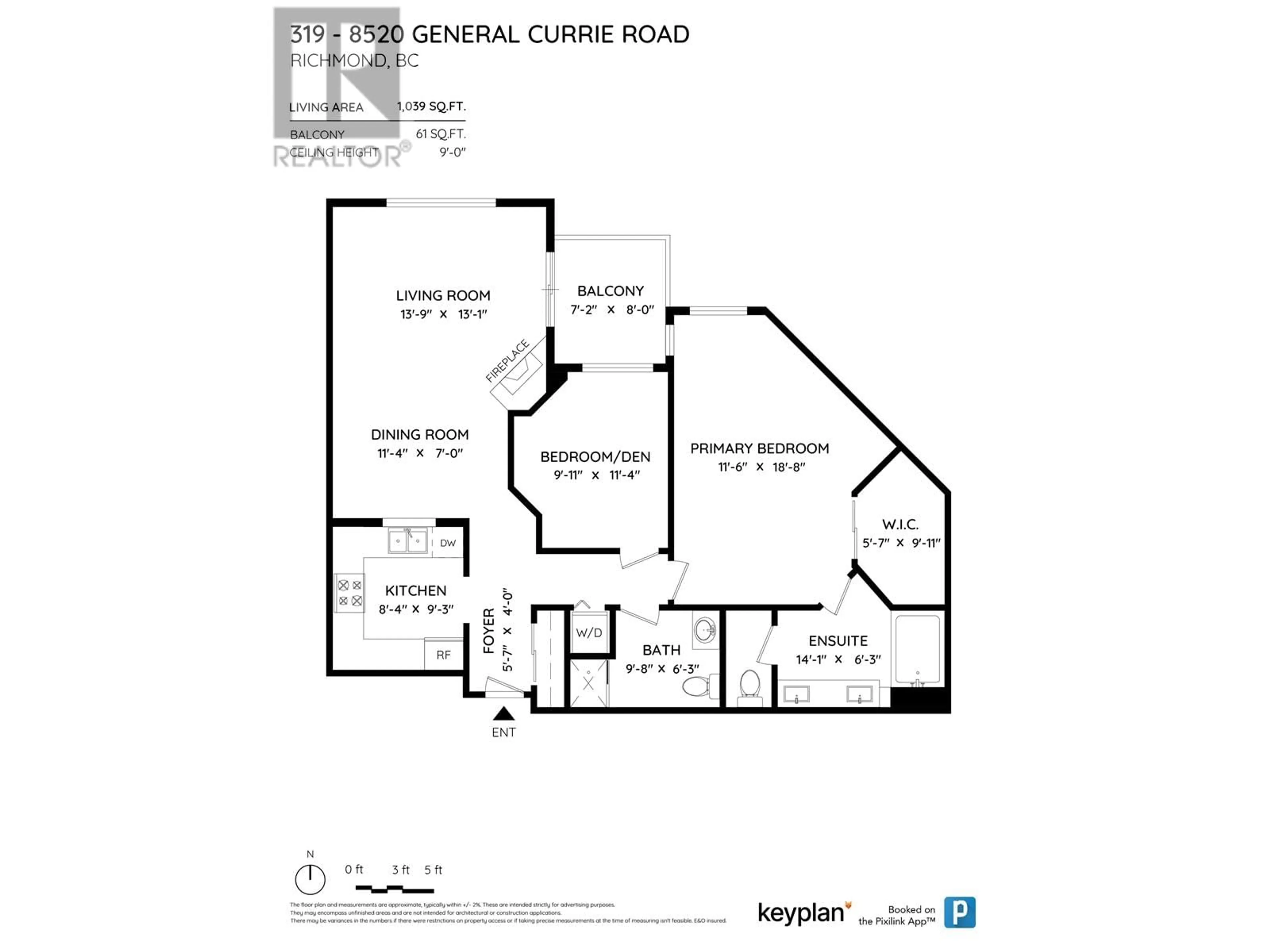 Floor plan for 319 8520 GENERAL CURRIE ROAD, Richmond British Columbia V6Y1M2