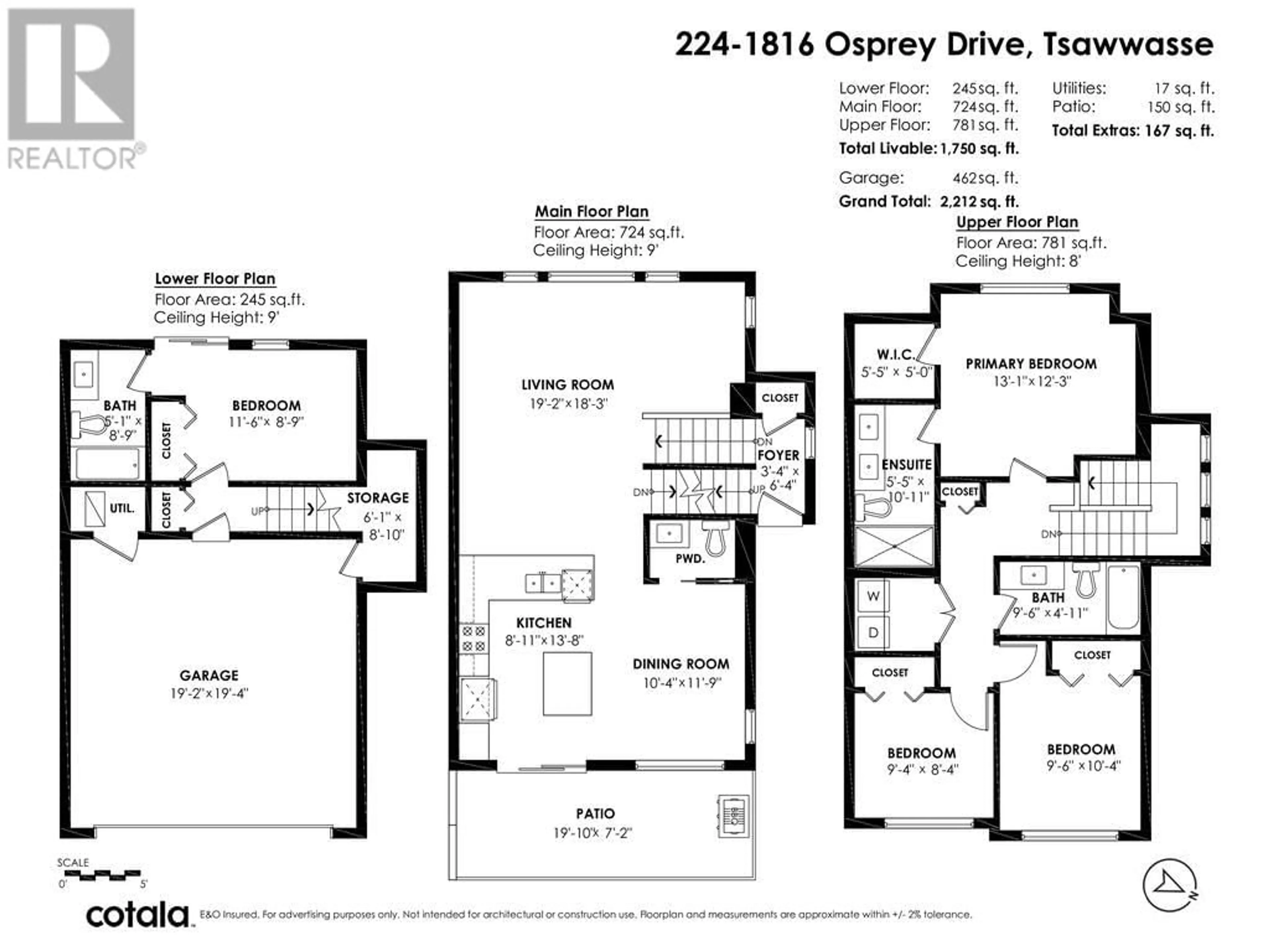 Floor plan for 224 1816 OSPREY DRIVE, Tsawwassen British Columbia V4M0B8
