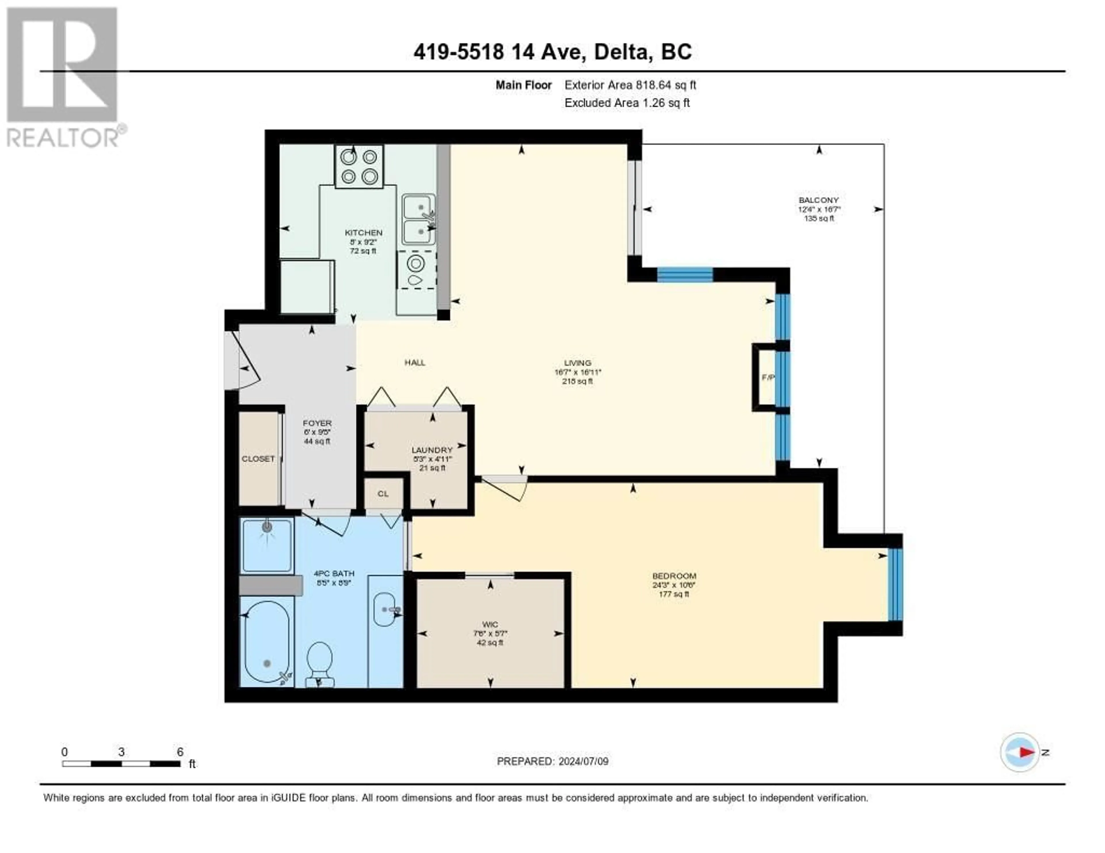 Floor plan for 419 5518 14 AVENUE, Delta British Columbia V4M4E9