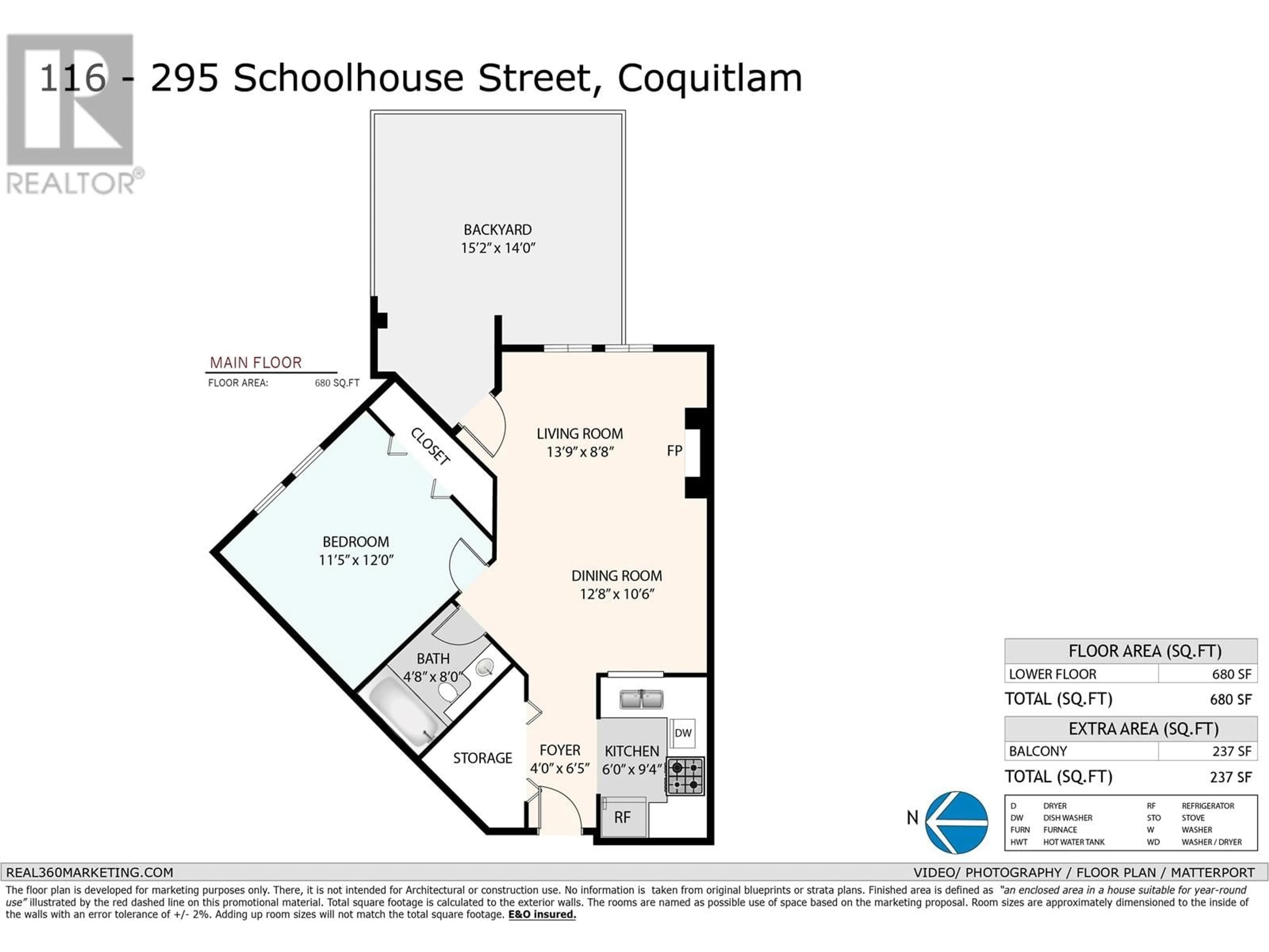 Floor plan for 116 295 SCHOOLHOUSE STREET, Coquitlam British Columbia V3K6X5