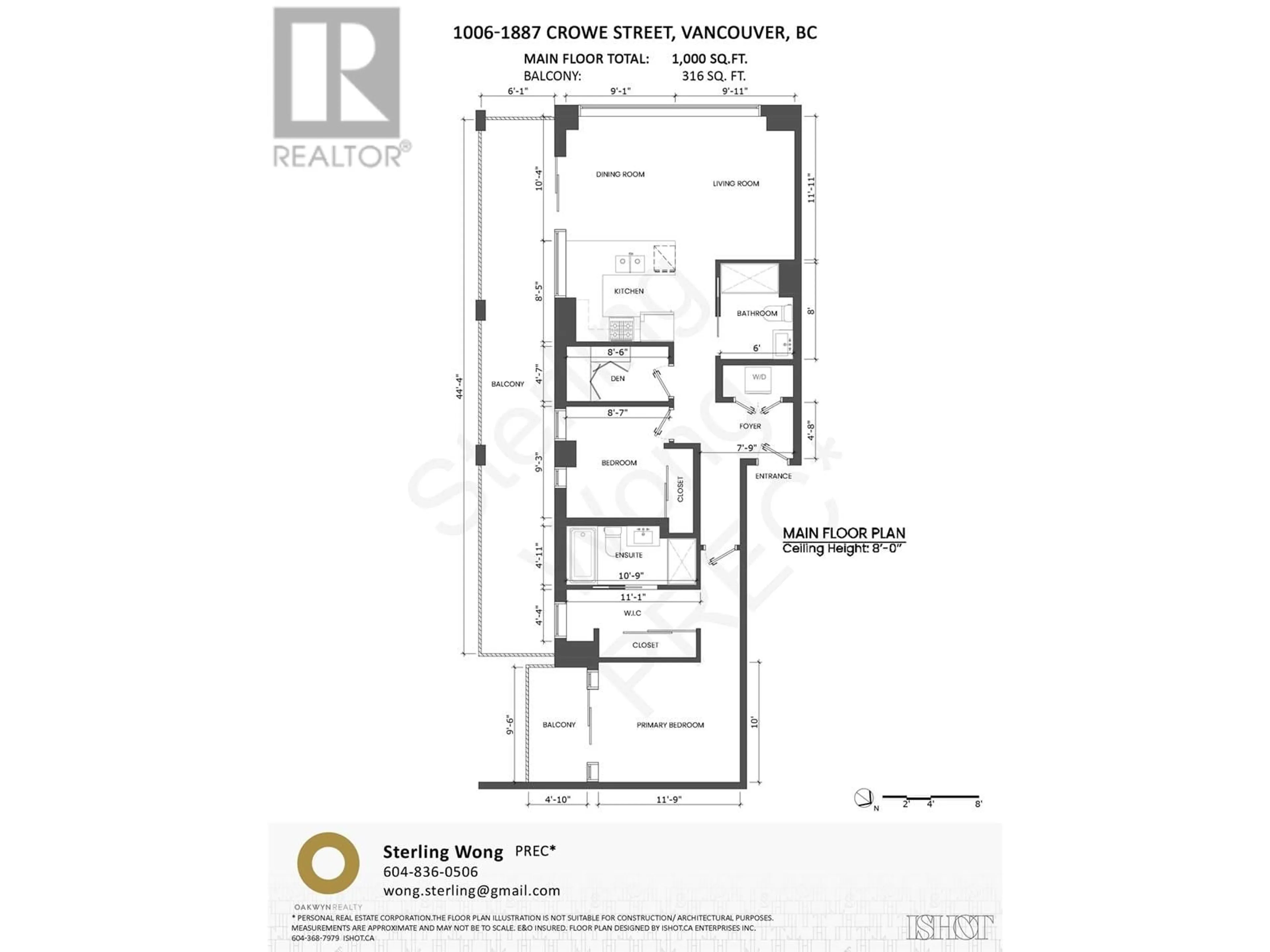 Floor plan for 1006 1887 CROWE STREET, Vancouver British Columbia V5Y0B4