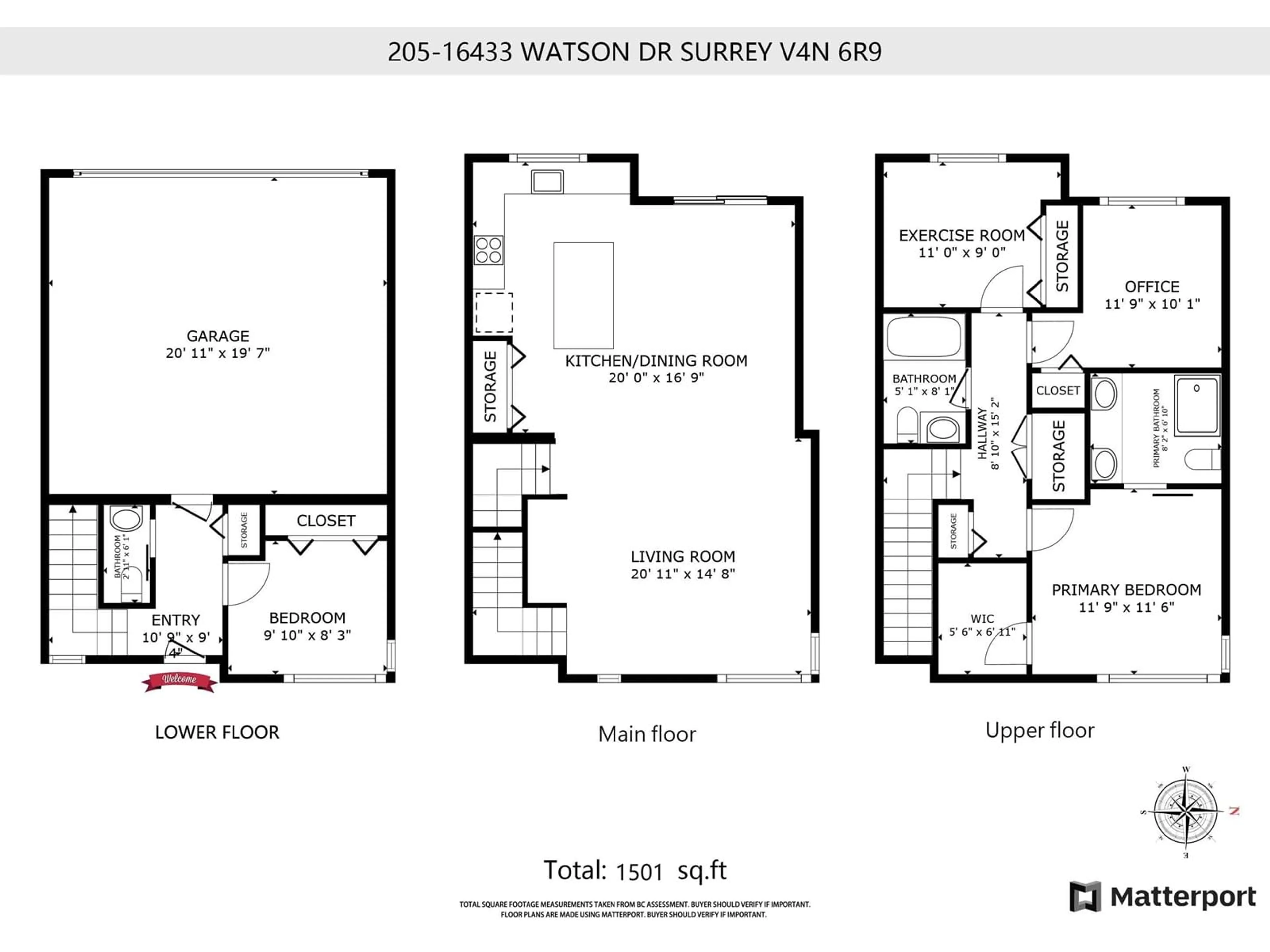 Floor plan for 205 16433 WATSON DRIVE, Surrey British Columbia V4N6R9