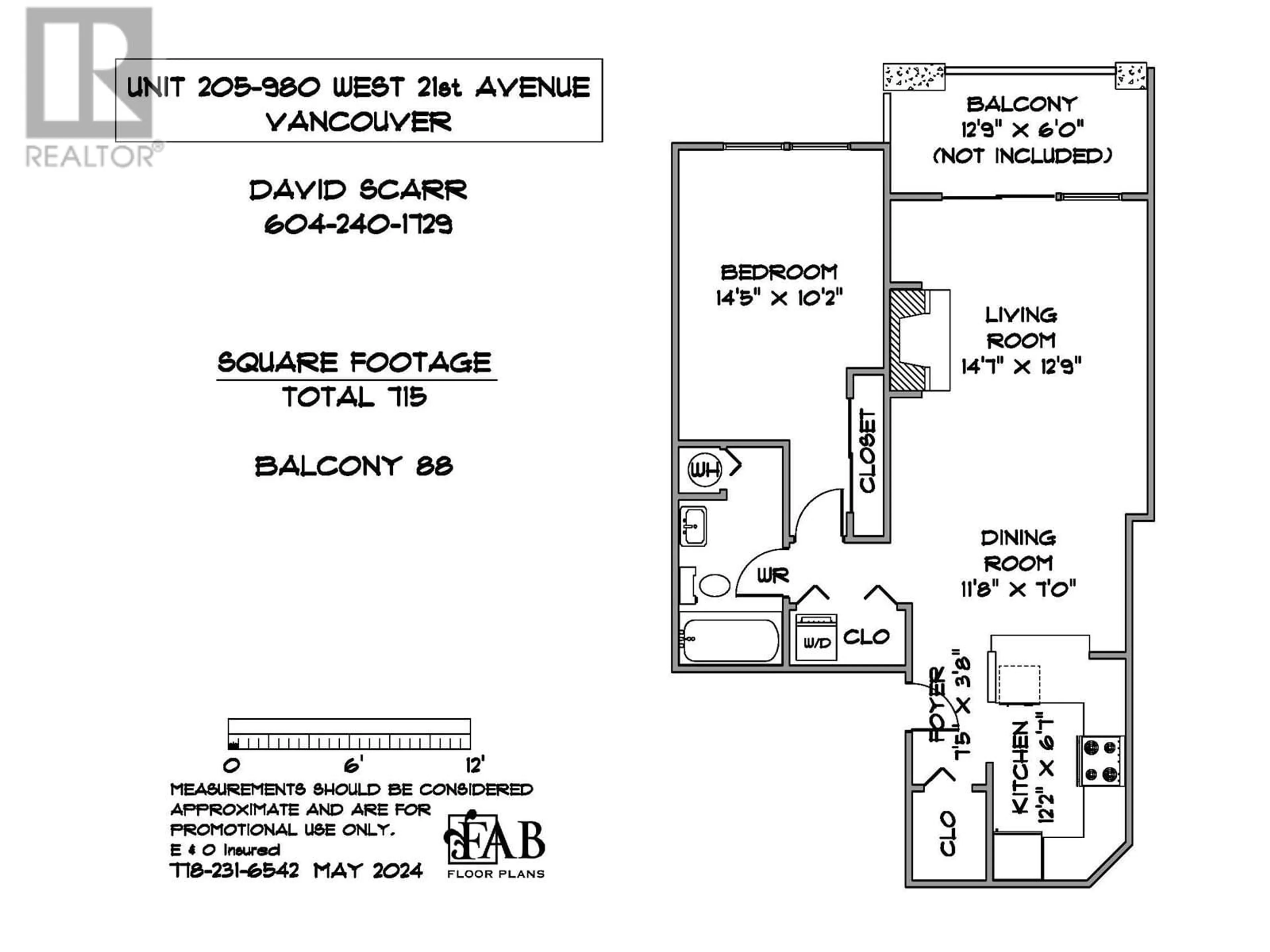 Floor plan for 205 980 W 21ST AVENUE, Vancouver British Columbia V5Z1Z1
