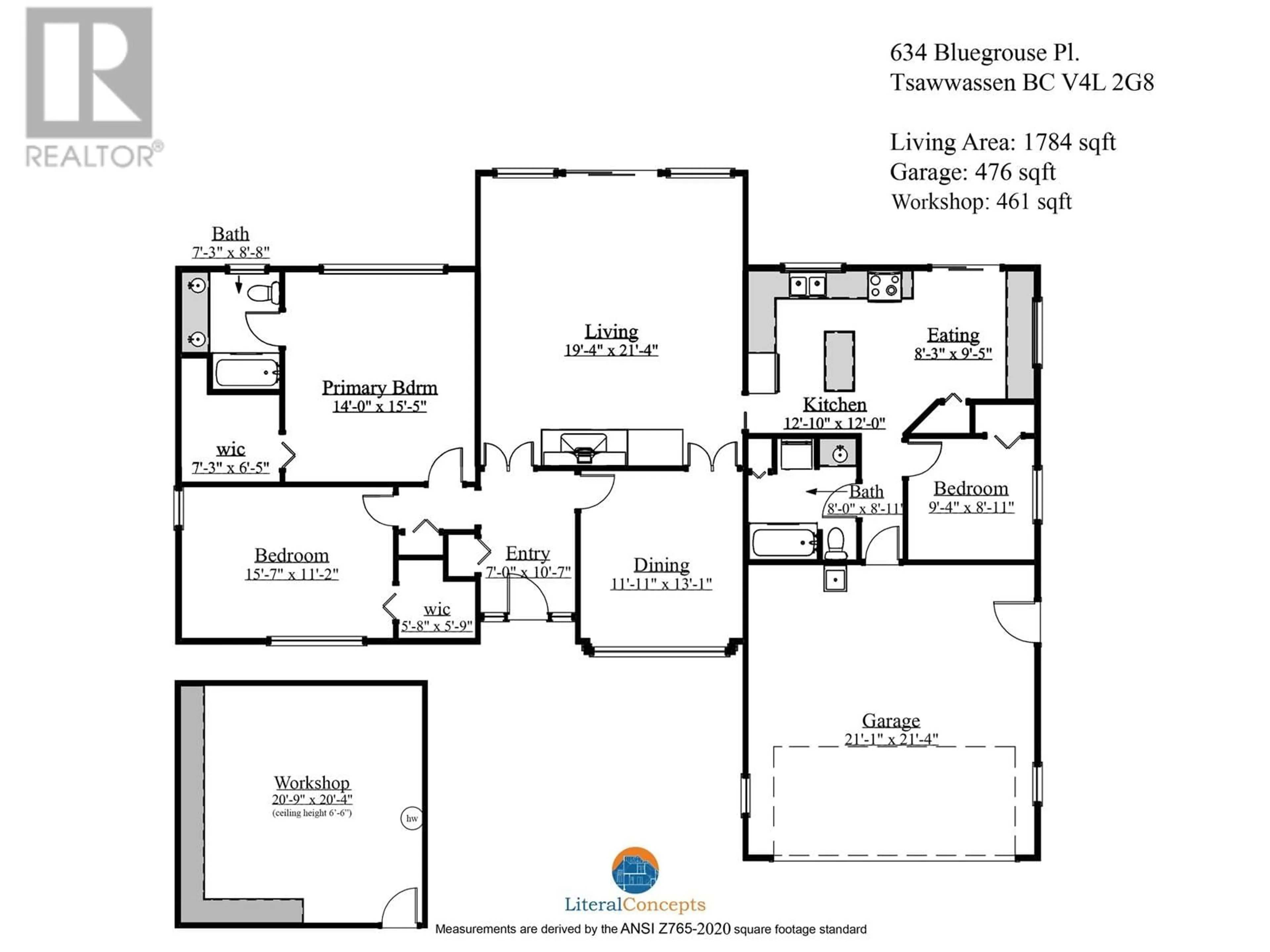 Floor plan for 634 BLUEGROUSE PLACE, Delta British Columbia V4L2G8