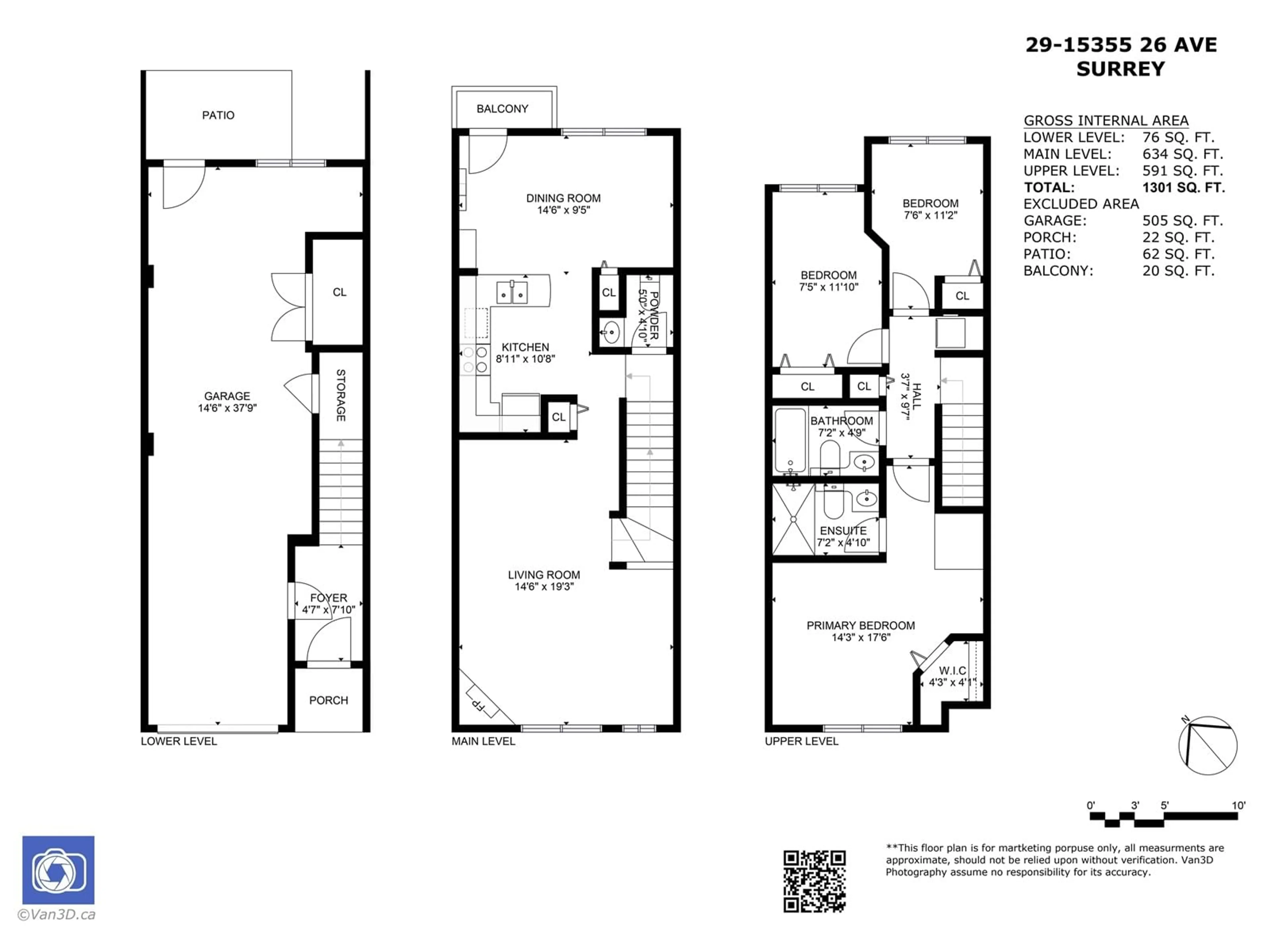 Floor plan for 29 15355 26 AVENUE, Surrey British Columbia V4P1C4