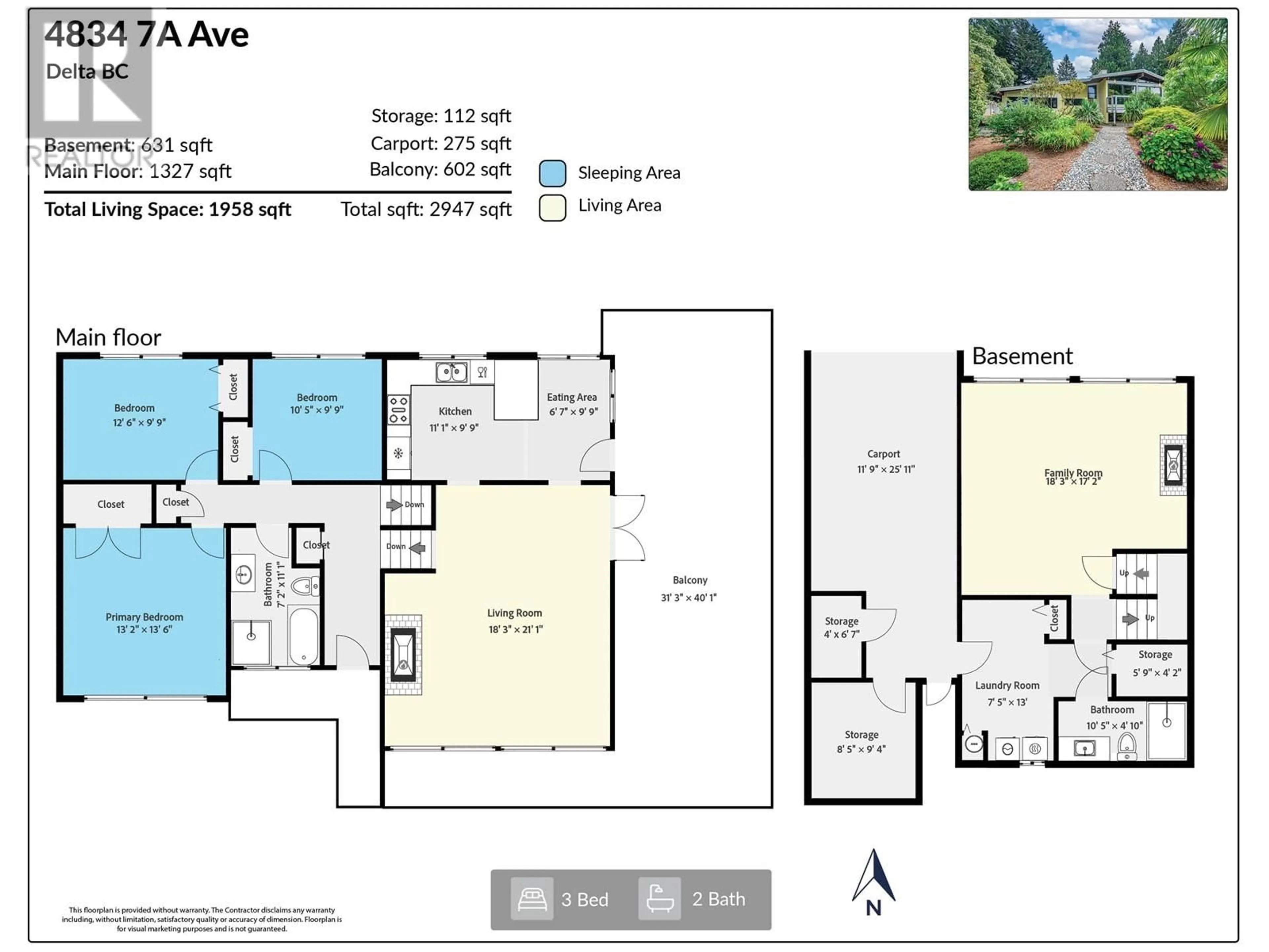 Floor plan for 4834 7A AVENUE, Delta British Columbia V4M1R2